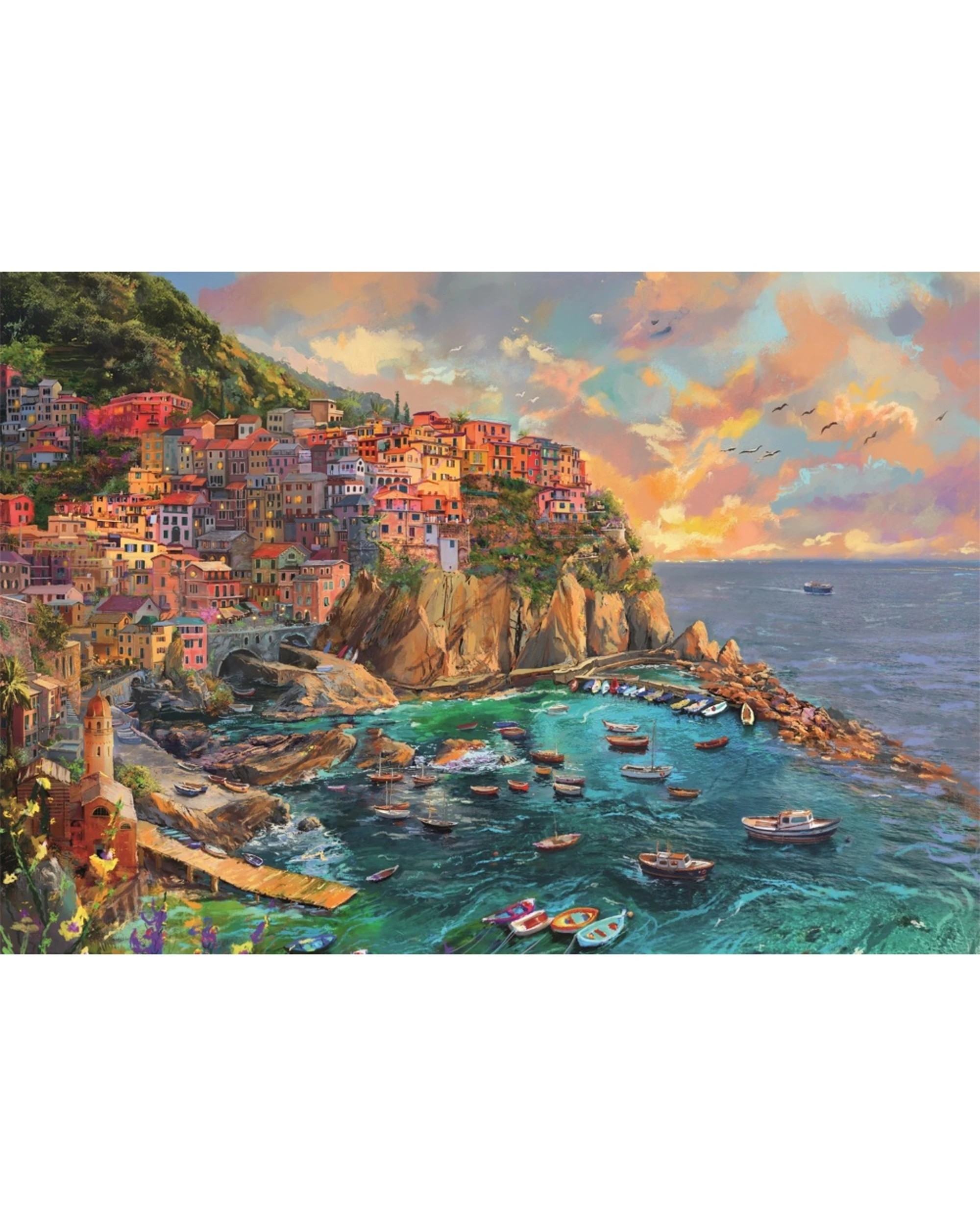 2 Clementoni Painted Manarola 2000 Piece Jigsaw Puzzle 97x67cm - Multi, 2 of 2
