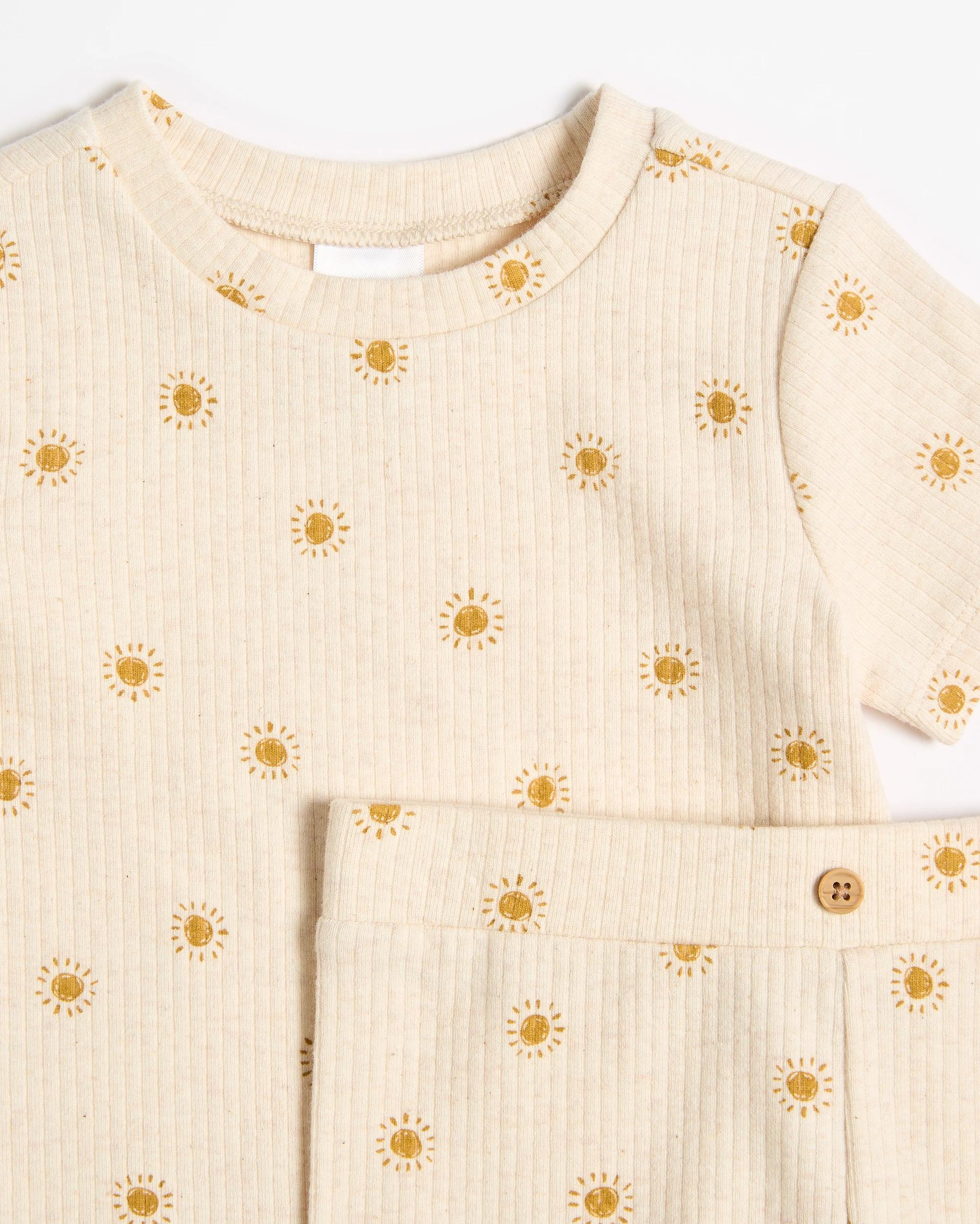 2 Target Baby Organic Cotton Unisex Bodysuit And Leggings Set 2 Piece SUN OATMEAL MARLE, 2 of 3