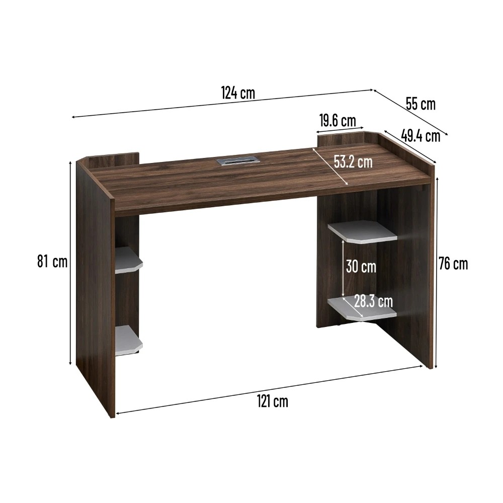 7 Kodu Desk Home Office Study - Brown, 7 of 7
