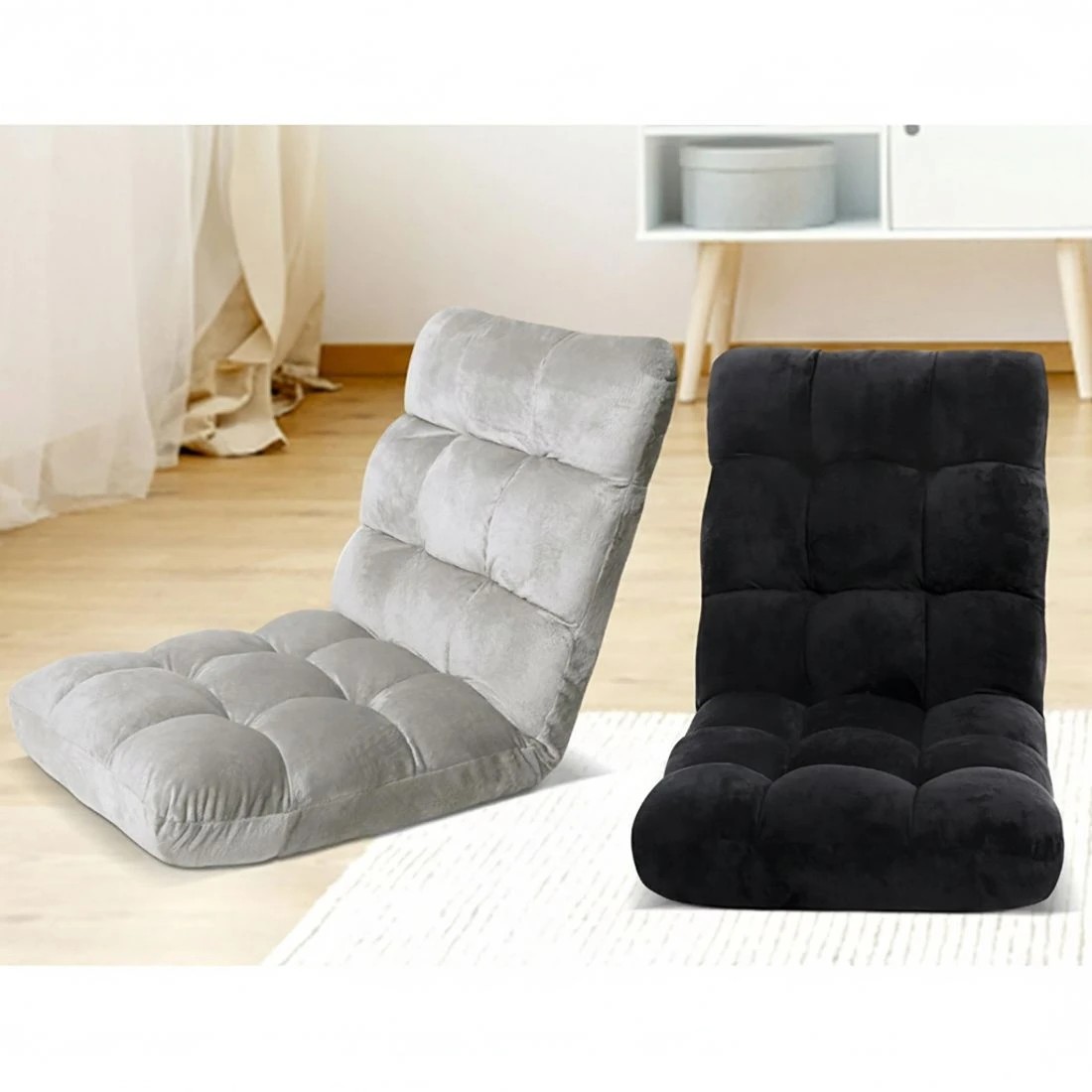 8 Artiss 4X Lounge Sofa Bed Flannel Fabric - Grey, 8 of 9