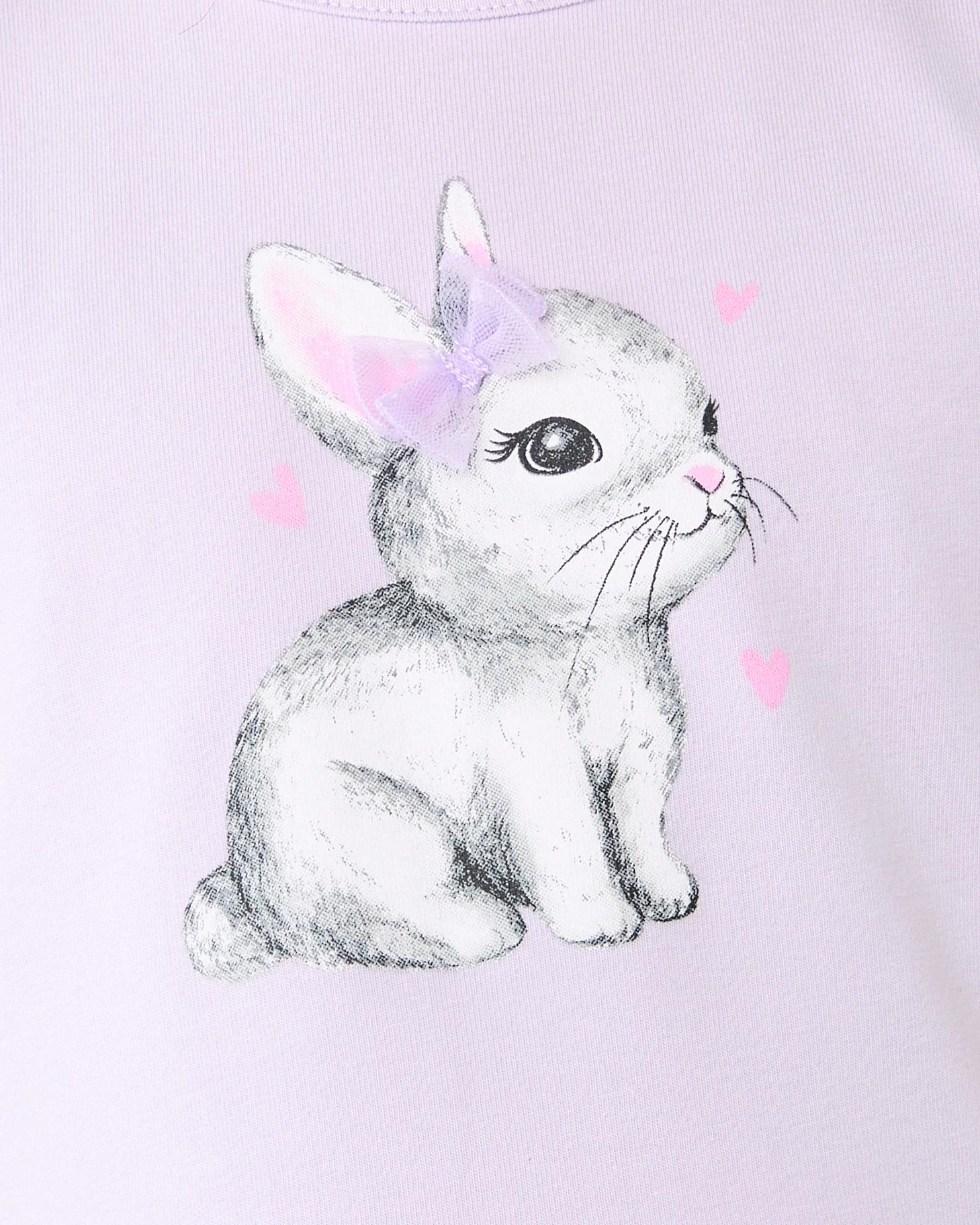 6 Easter Short Sleeve Rib Tutu Dress Prpl Bunny, 6 of 8