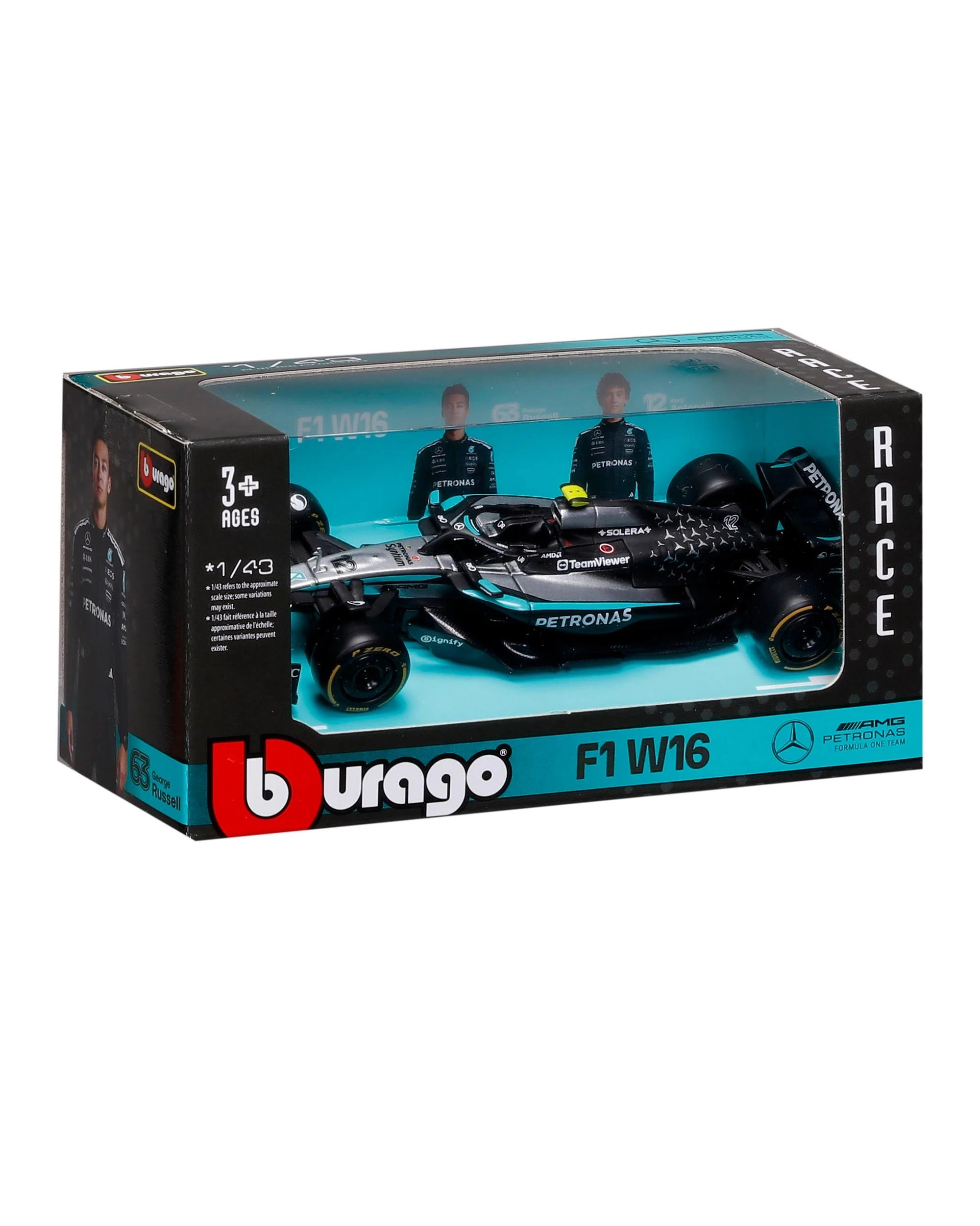 8 Bburago F1 2025 Mercedes-AMG W16 #12 Antonelli (No Helmet) 1:43 Diecast Vehicle, 8 of 9