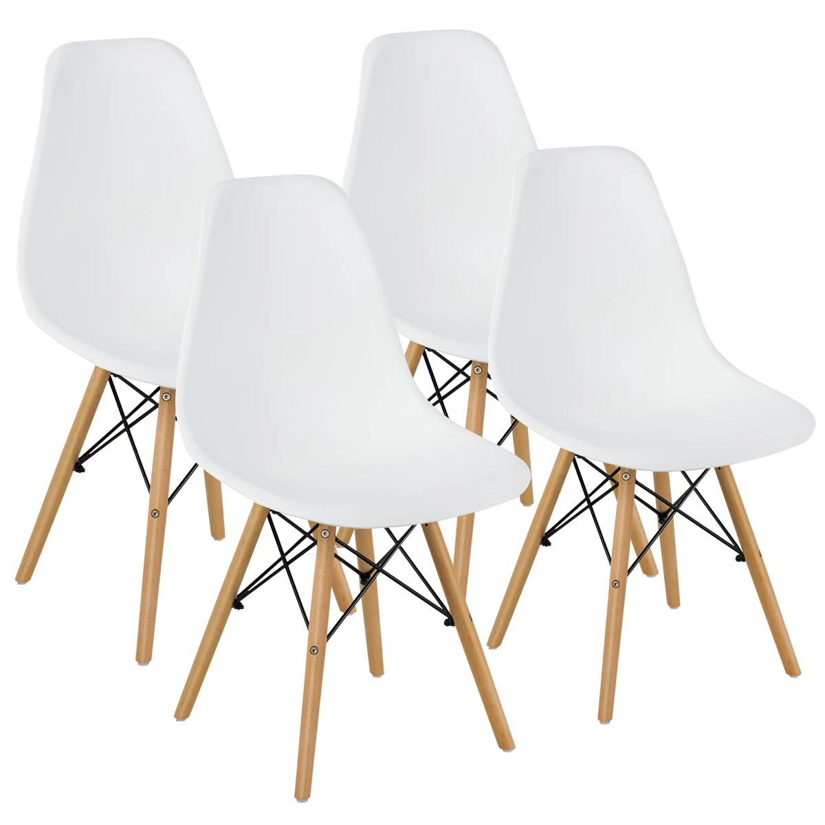 1 Costway 4x Wood Eames DSW Dining Chair Kitchen Side Chair, 1 of 8