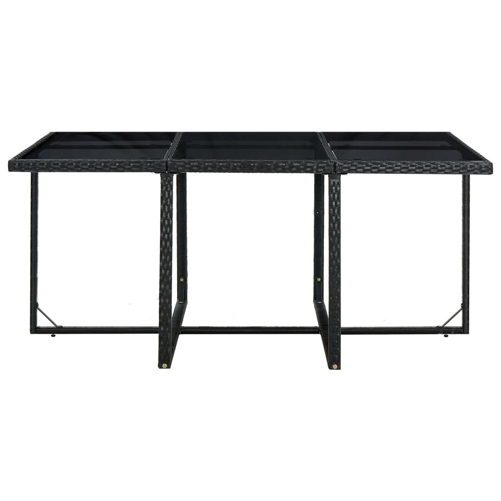 5 vidaXL 11 Piece Outdoor Dining Set With Cushions Poly Rattan - Black, 5 of 8