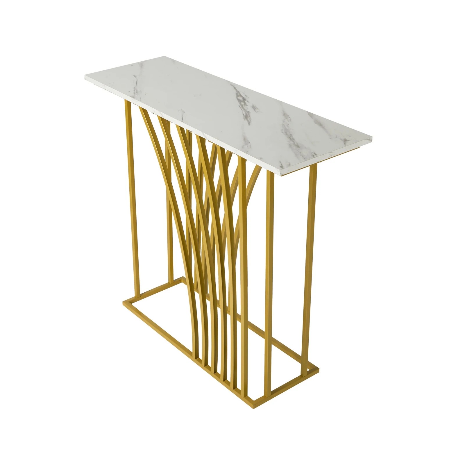 7 Oikiture Console Table Hallway Entry Desk - Gold, 7 of 9