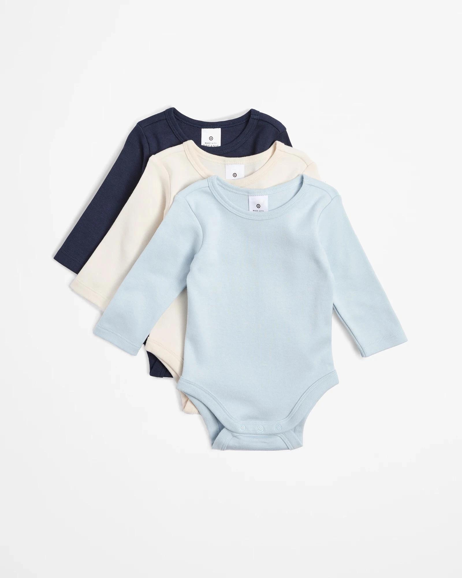1 Target Baby Baby Organic Cotton Bodysuits 3 Pack - Blues BLUES, 1 of 3