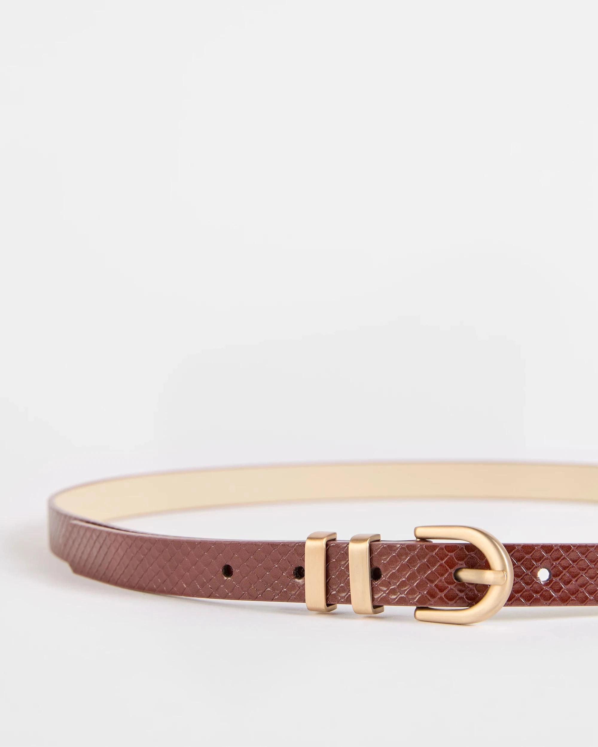 2 Target Embossed Double Keeper Buckle Belt BURGUNDY, 2 of 2