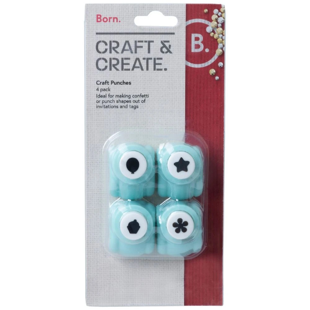 1 Born Craft Hole Punchers 4 Pack Mint, 1 of 2