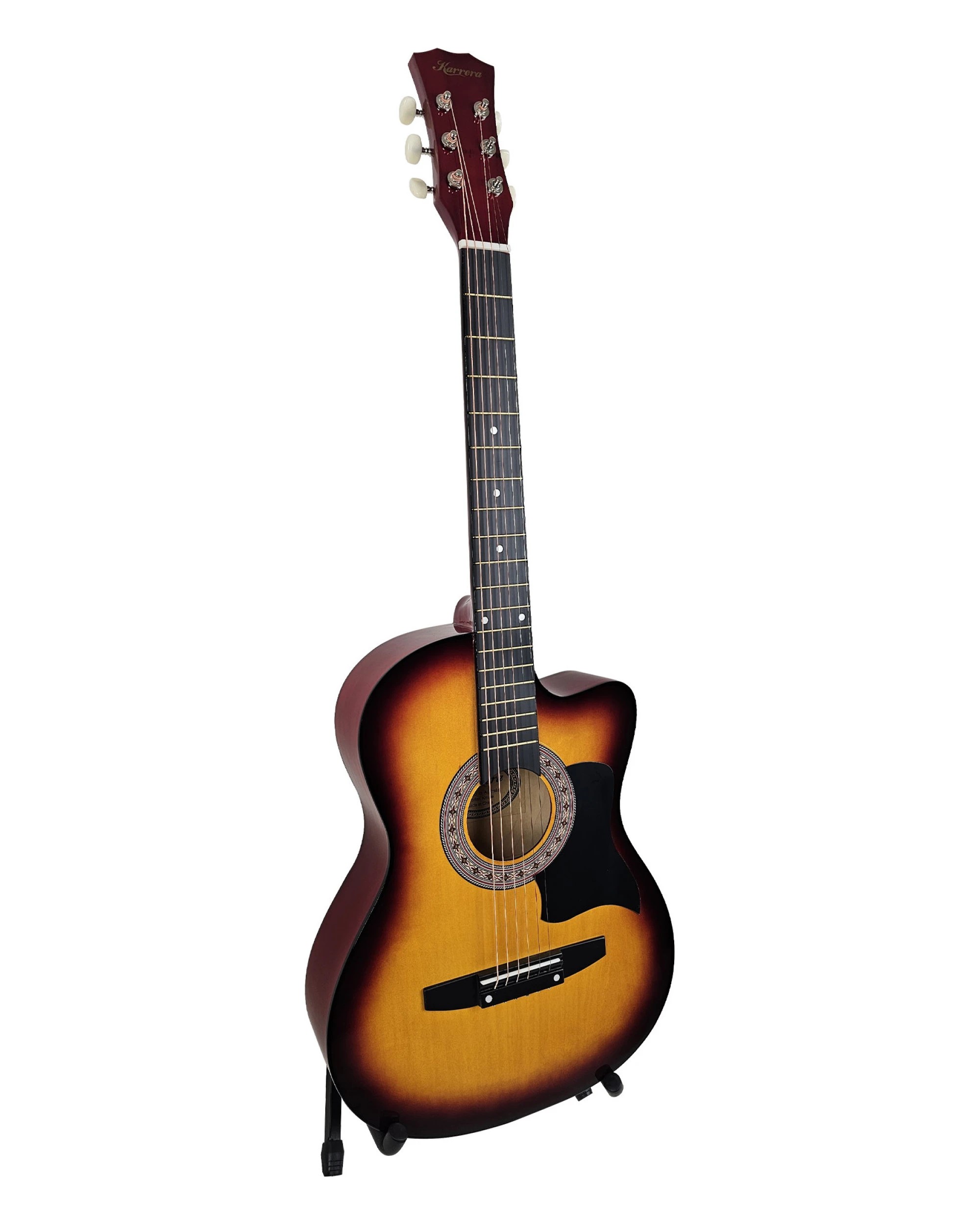 1 Karrera 38in Pro Cutaway Acoustic Guitar with Bag Strings, 1 of 7