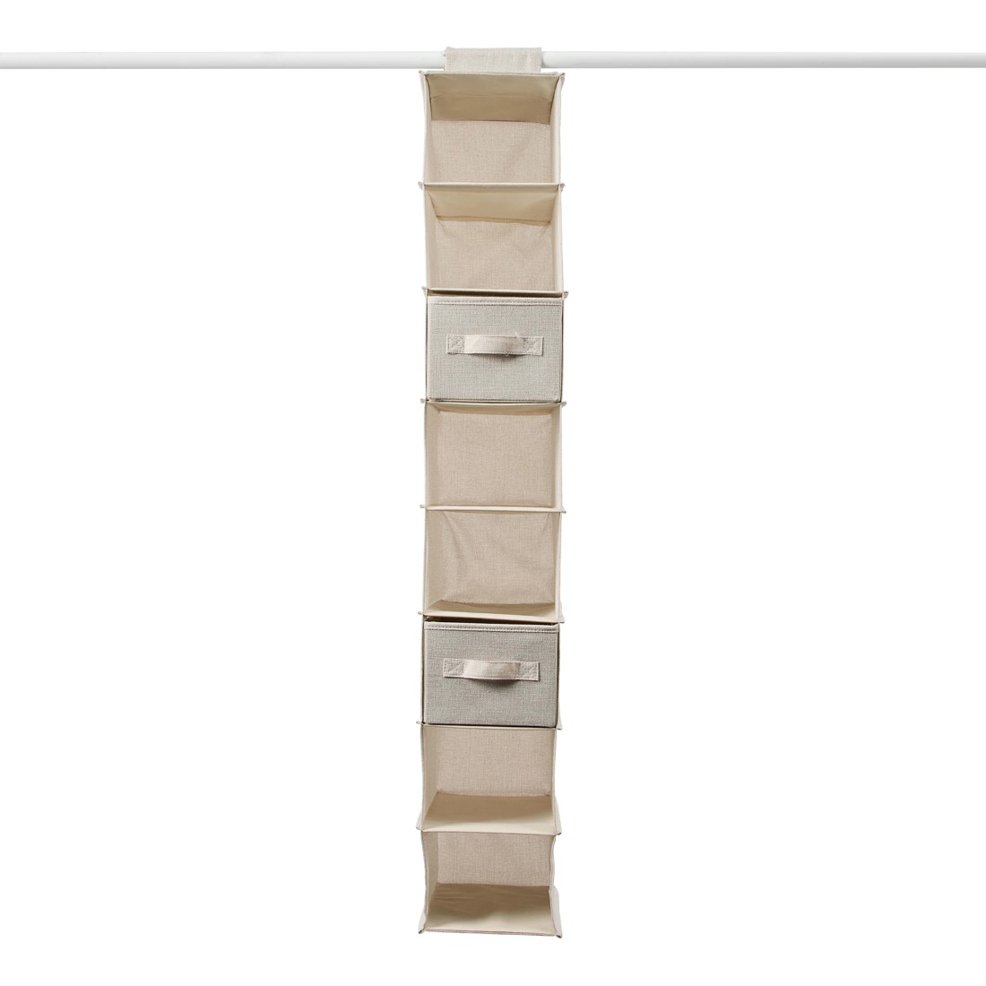 5 Linen Look Narrow Hanging Shelving with Drawers, 5 of 8