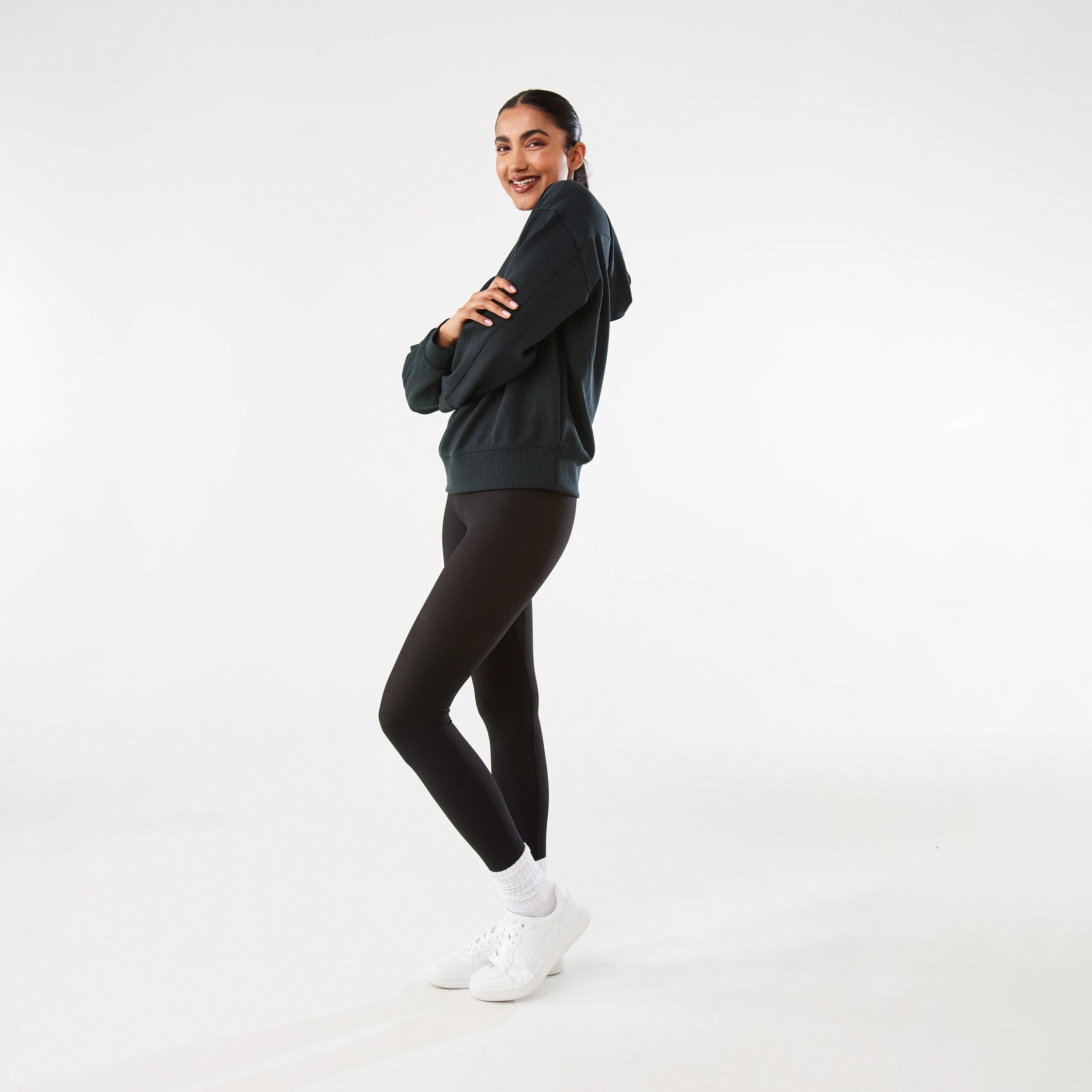 3 Active Womens Rib Leggings BLACK, 3 of 9