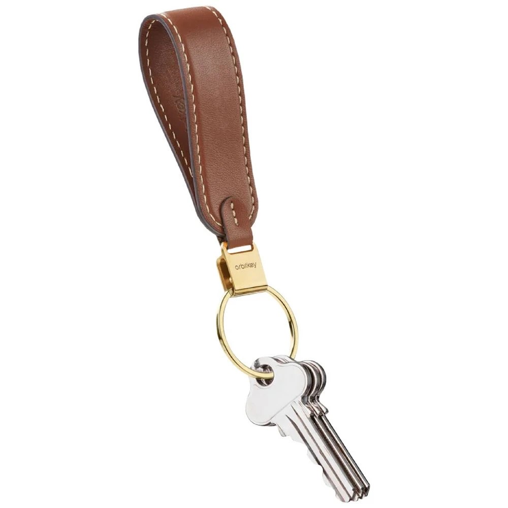 1 Orbitkey Loop Keychain Leather Caramel, 1 of 6