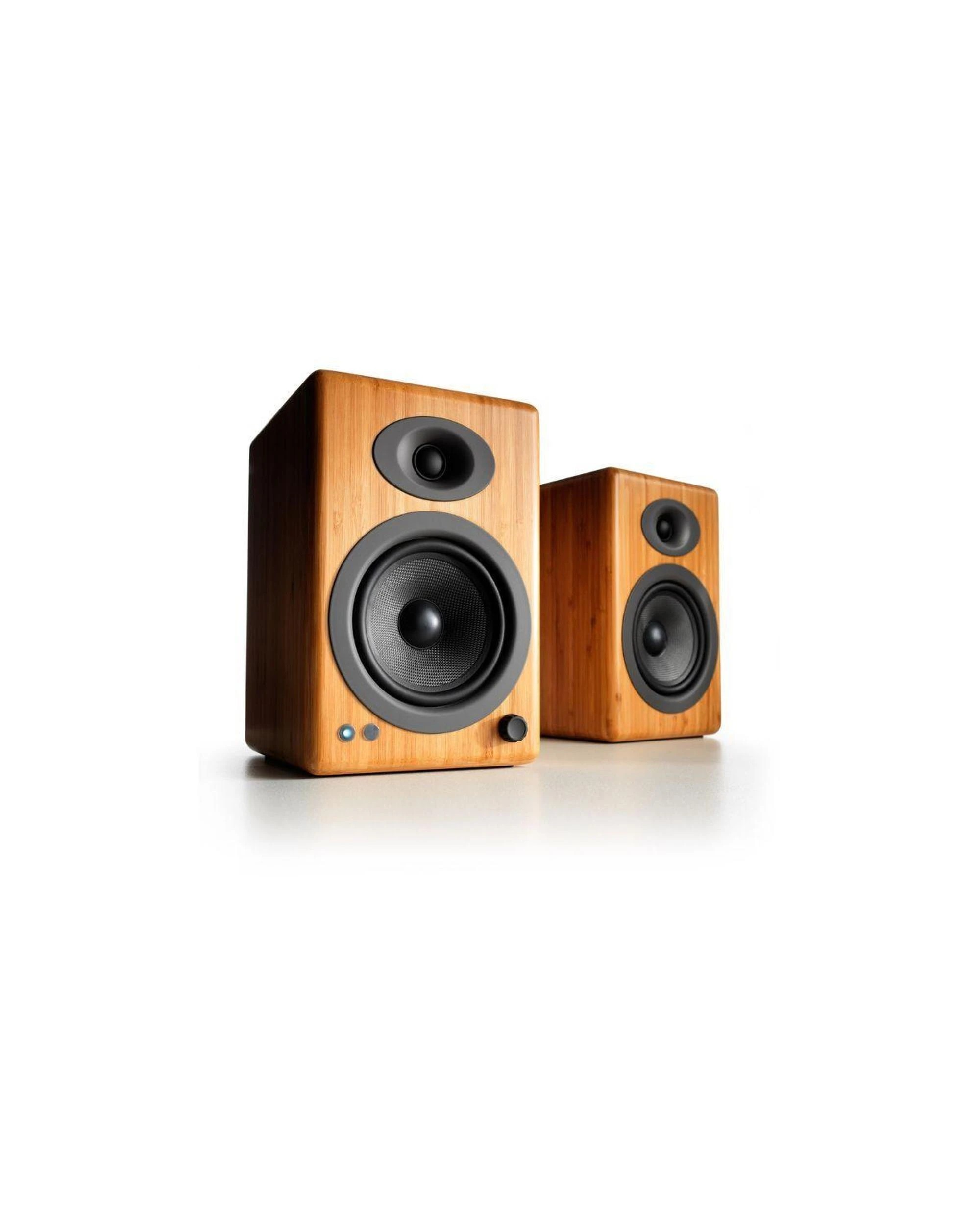 1 Audioengine A5 Wireless Speaker Desktop Monitor Speakers pair Solid Bamboo, 1 of 3