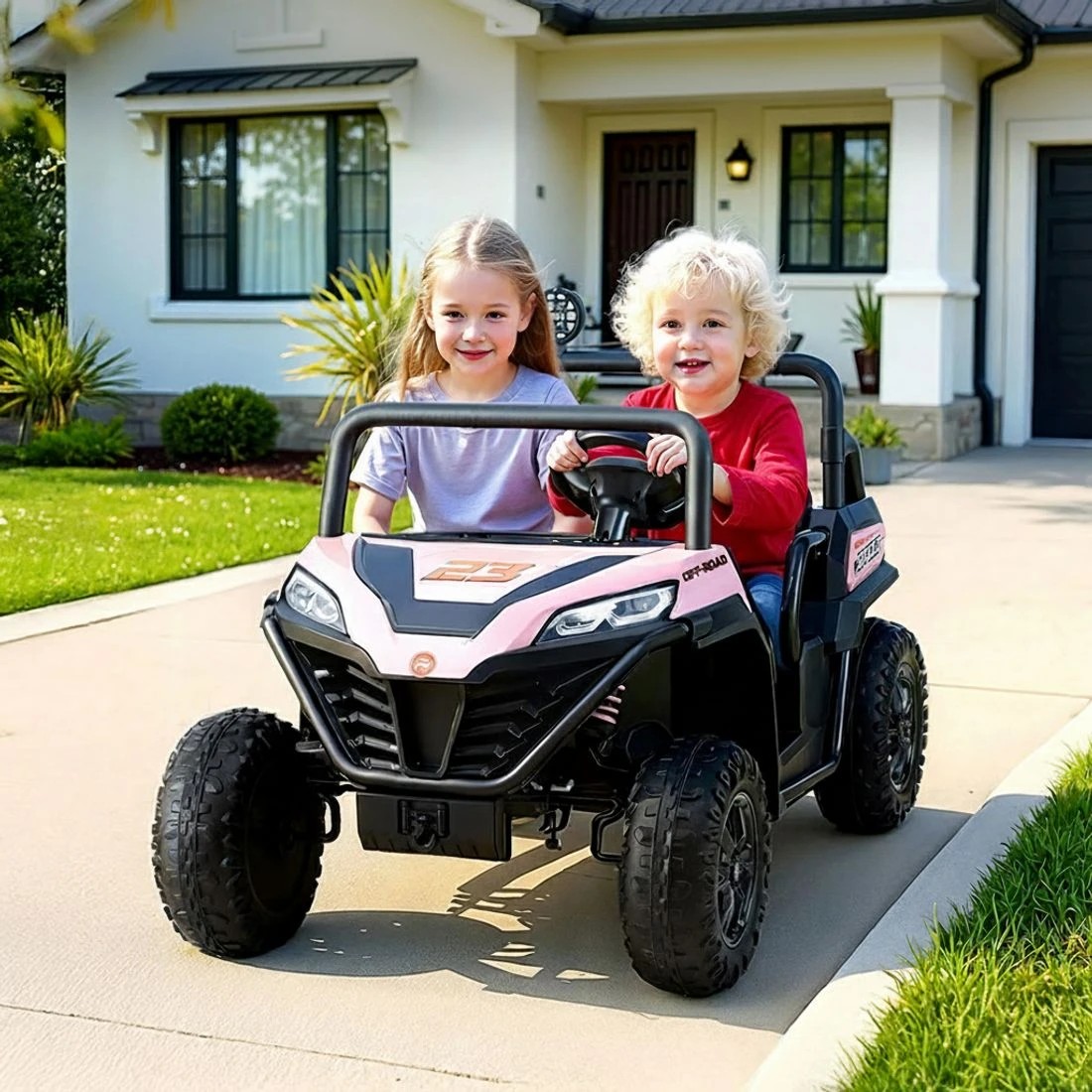 3 Rigo Kids Ride On Car Electric Toys Cars Headlight Music Remote Control - Pink, 3 of 7