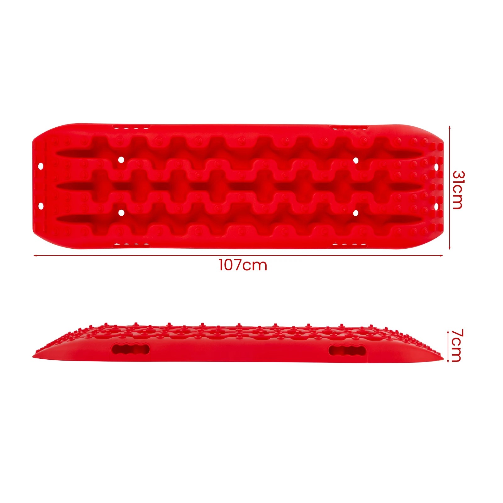 2 Costway 2x Off-Road Traction Board 10 Tons Recovery Board Traction Aid - Red, 2 of 5