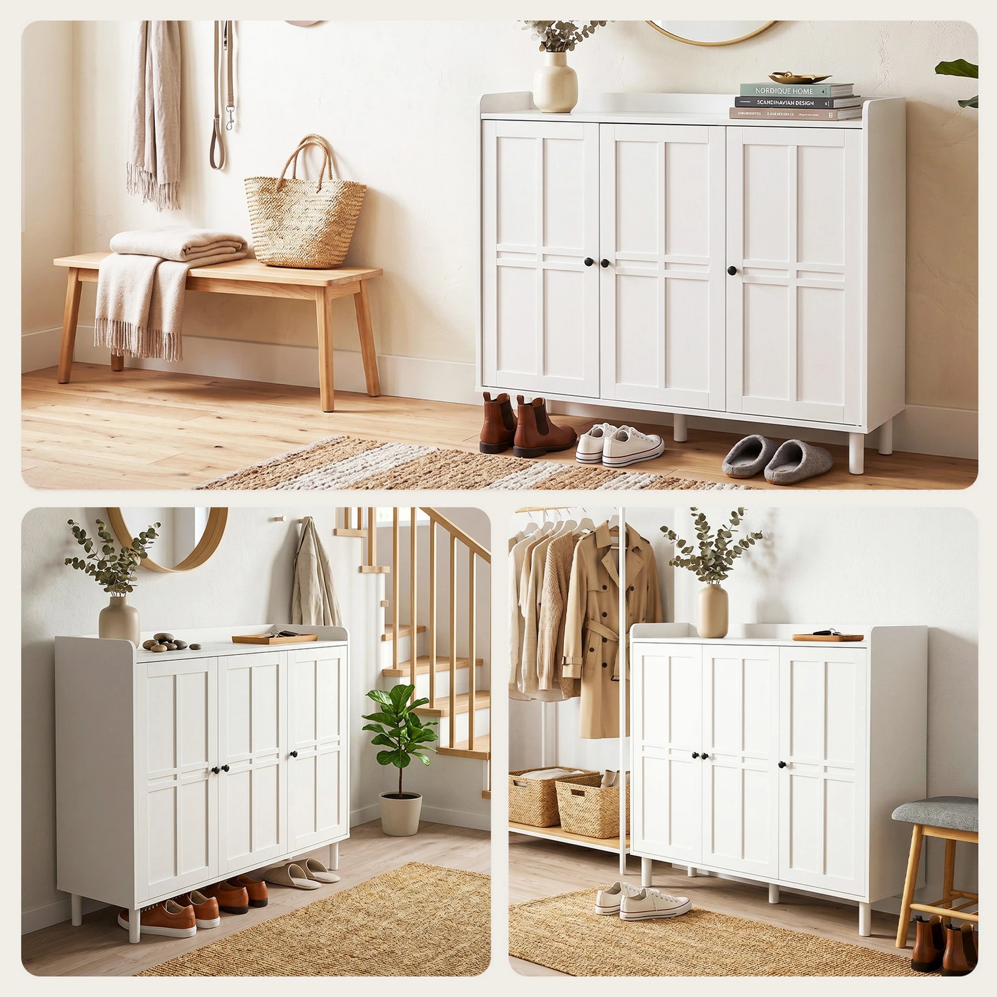 8 Artiss Shoe Rack Cabinet Storage Cupboard Adjustable Shelf - White, 8 of 10