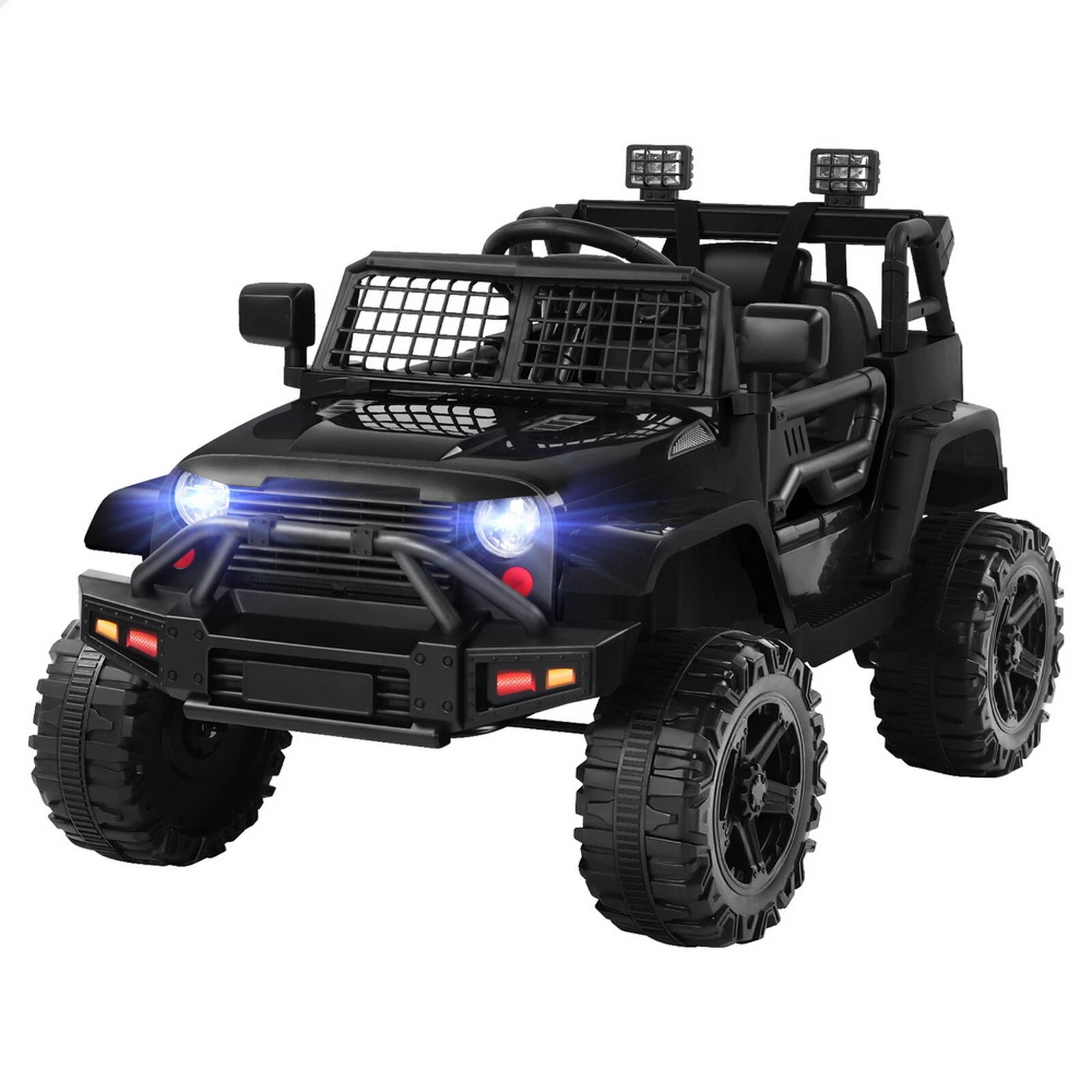 1 Alfordson Kids Ride On Car Toy Jeep Electric 12V 70W Motors R/C LED Lights - Black, 1 of 10