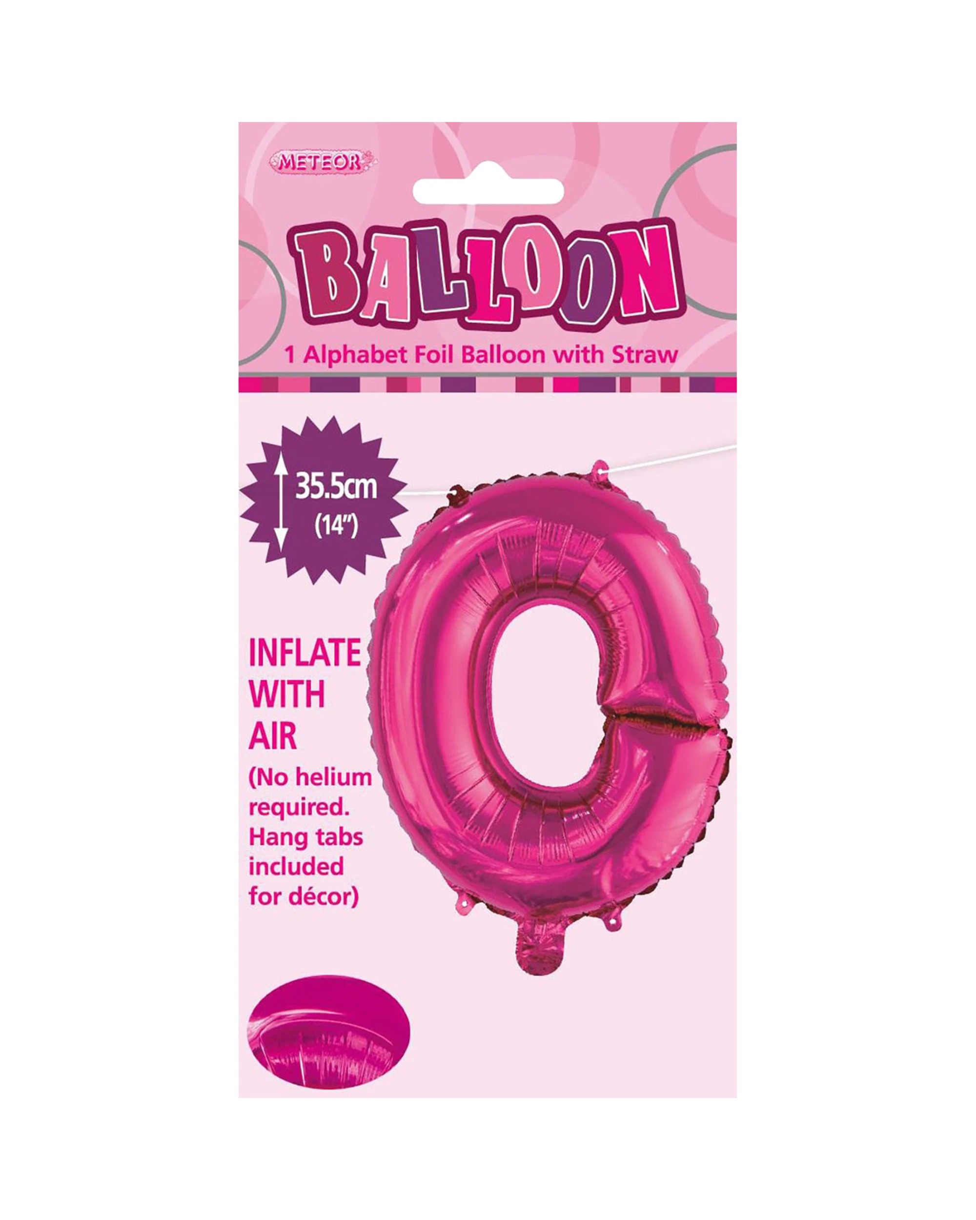 2 Meteor Letter O Hot Foil Air Fill Balloon 35.5cm - Pink, 2 of 2