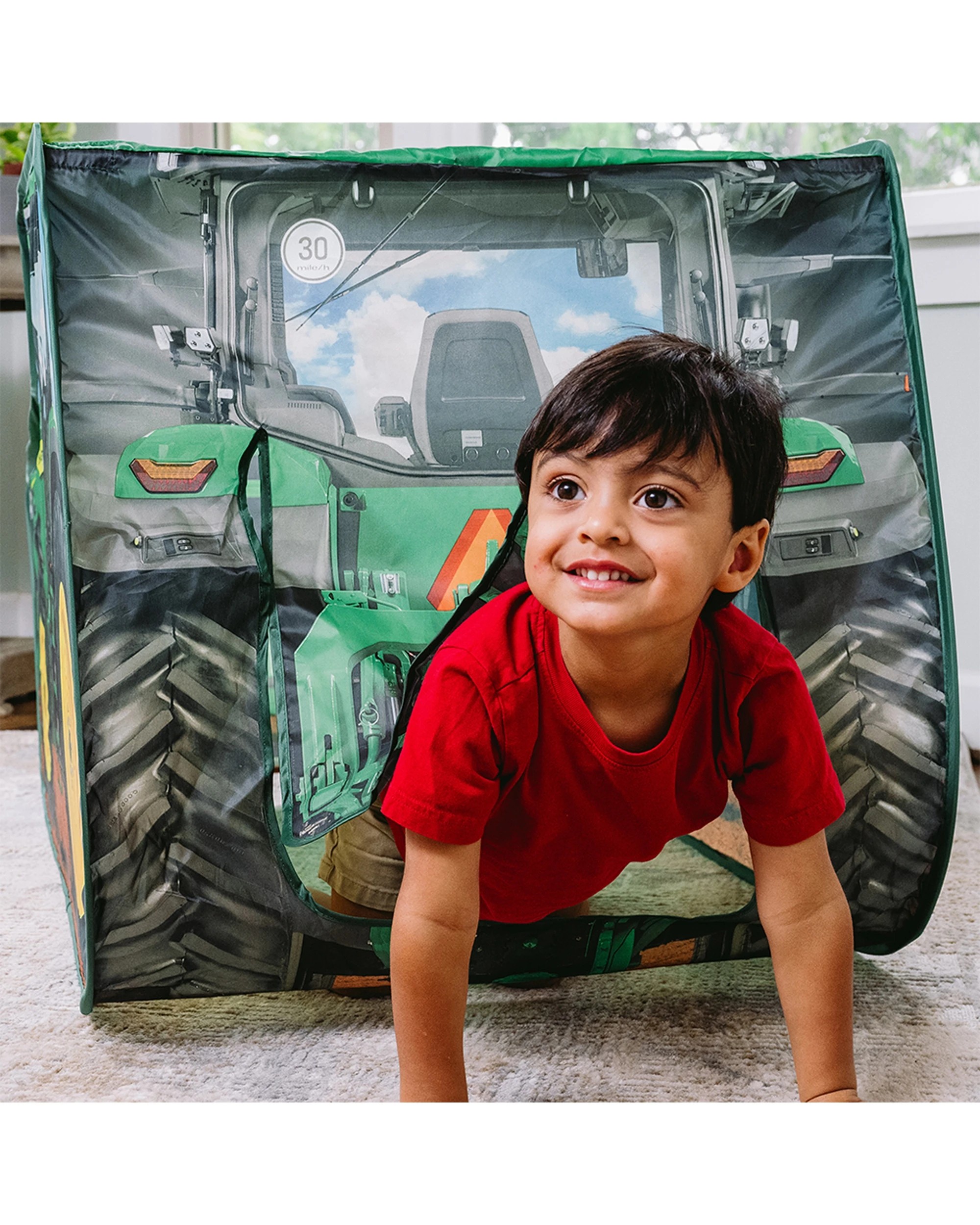 4 John Deere Life-size Kids Pop-up Tractor Tent Realistic Design 3 Years Plus - Green, 4 of 4