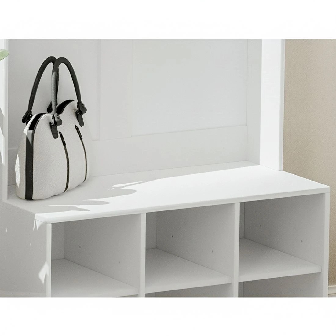 4 Artiss Shoe Rack Cabinet Hall Tree Coat Rack 180CM - White, 4 of 7