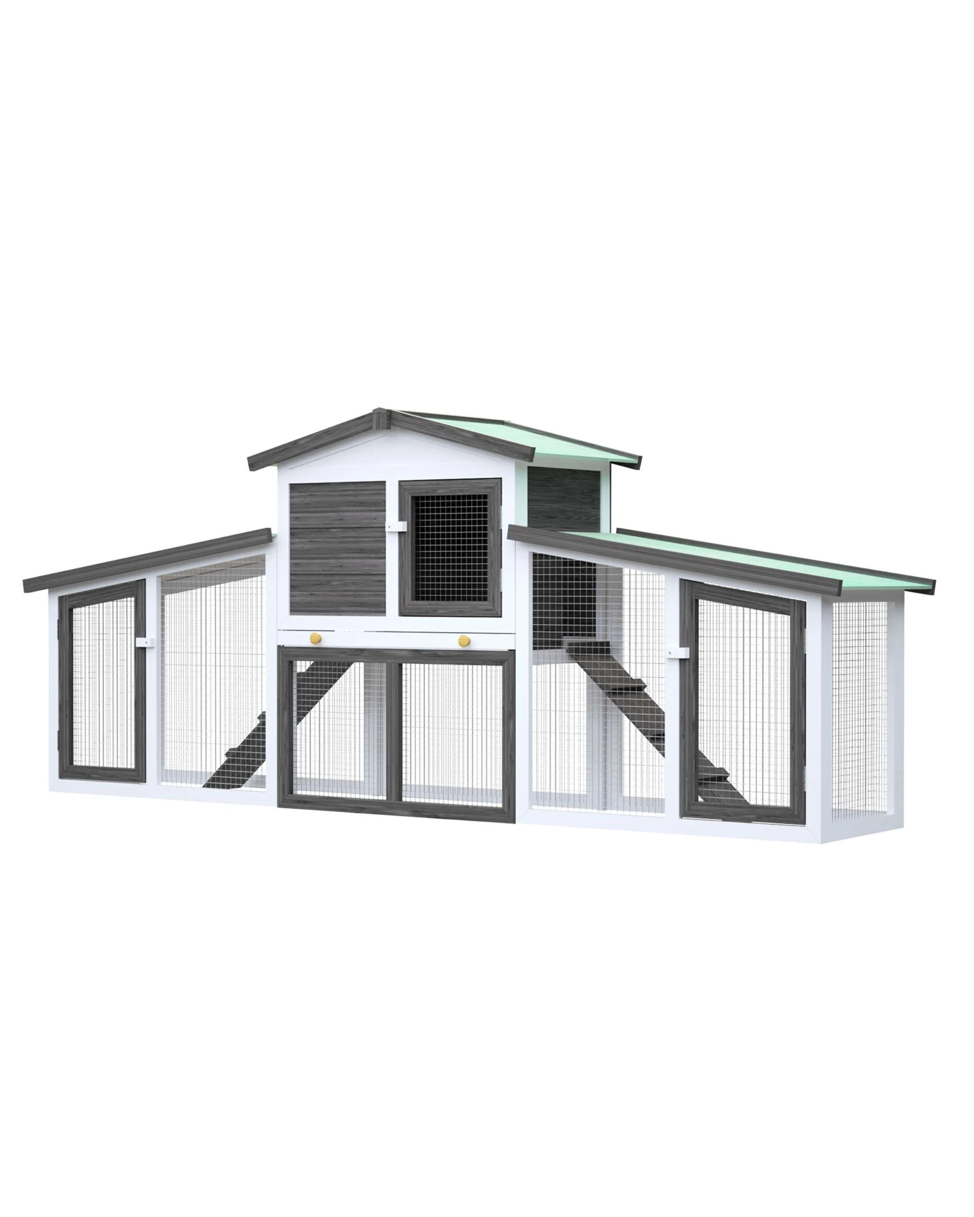 1 Advwin Chicken Coop Rabbit Hutch Extra Large Wooden Run Bunny Cage, 1 of 7