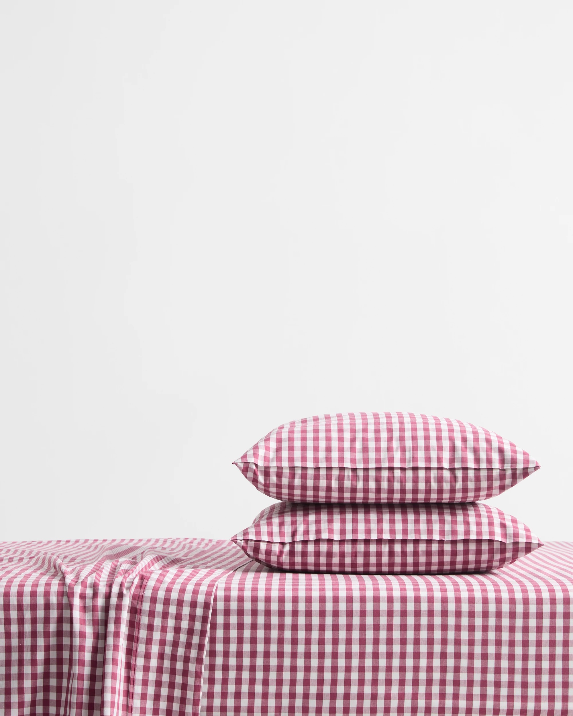 1 Target Gingham Australian Cotton Mix & Match Flat Sheet - King Bed - Pink, 1 of 5