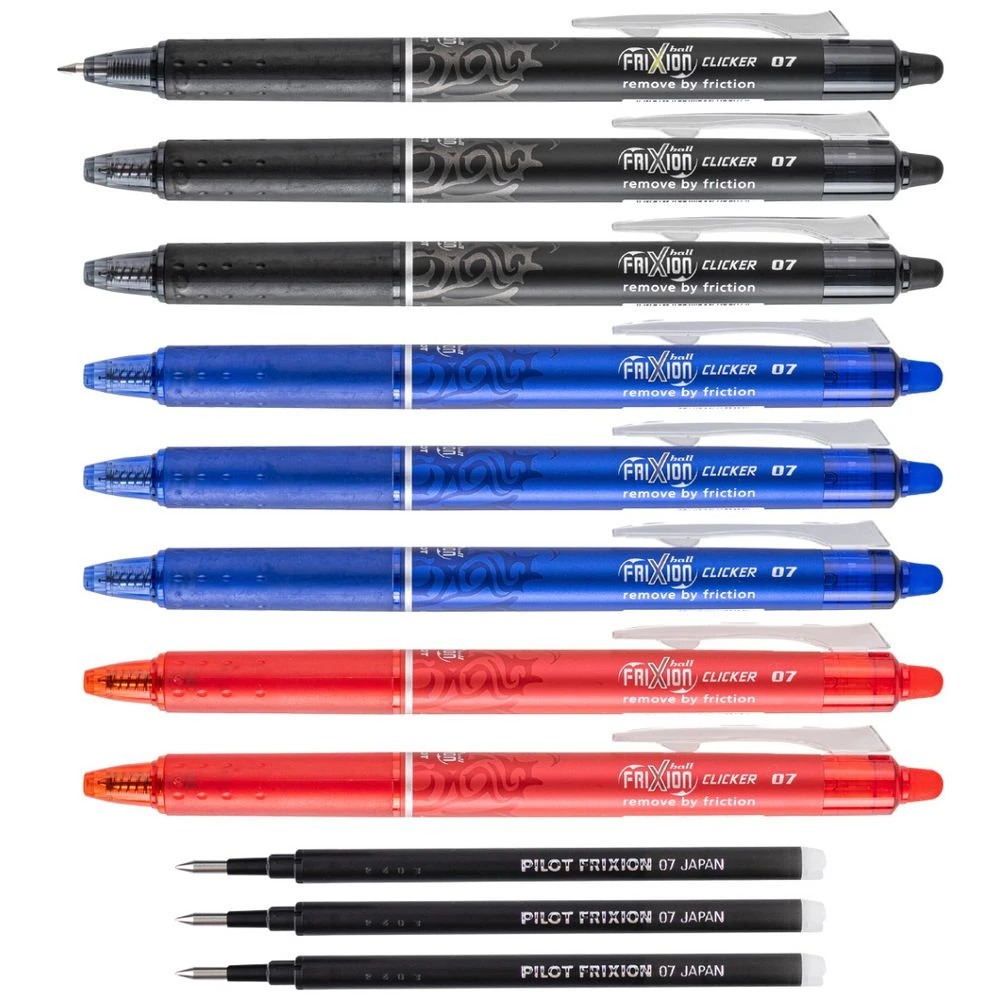3 PILOT FriXion Clicker Erasable Gel 0.7mm Assorted 11 Pack, 3 of 9