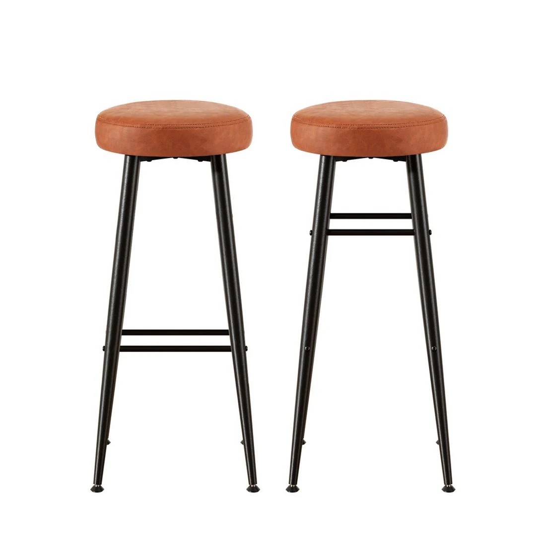 3 Artiss 2x Bar Stools Kitchen Dining Chairs Counter Round PU Leather Lane - Multi, 3 of 6