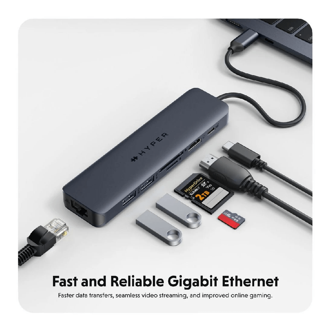 10 Hyperdrive 7-port USB-C Hub Midnight Blue, 10 of 10