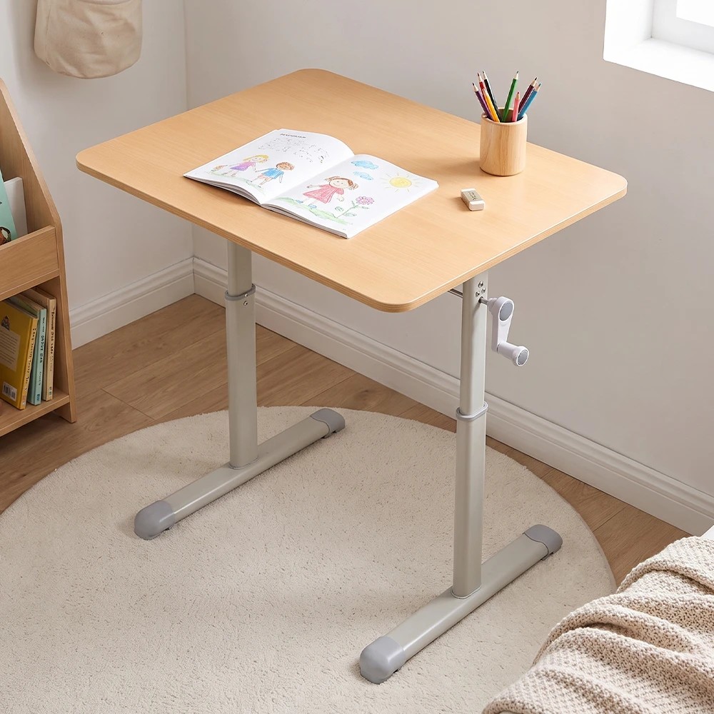 3 PlayPals Kids Desk Hand Crank Adjustable Standing Table 80x60cm - Natural, 3 of 9