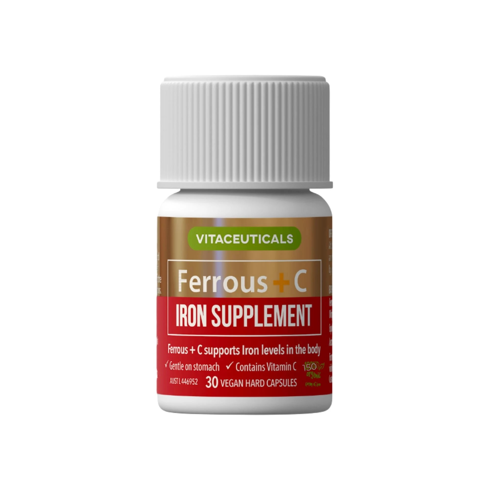 1 Vitaceuticals 30pc Ferrous + C Iron & Vitamin C Capsules, 1 of 1