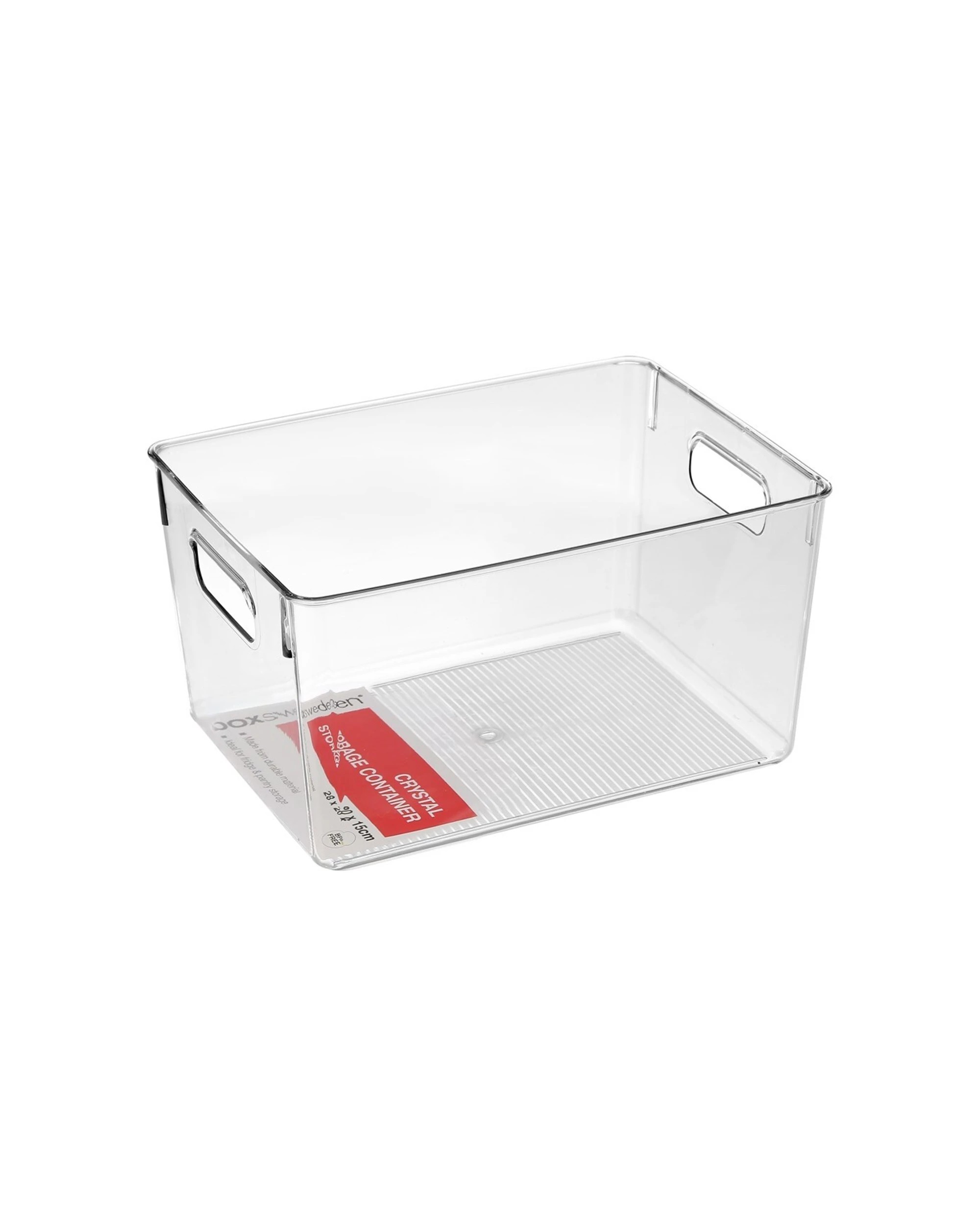 2 3x Boxsweden Crystal Storage Container - Large Handles Plastic 28x20x15cm
 - plain, 2 of 3