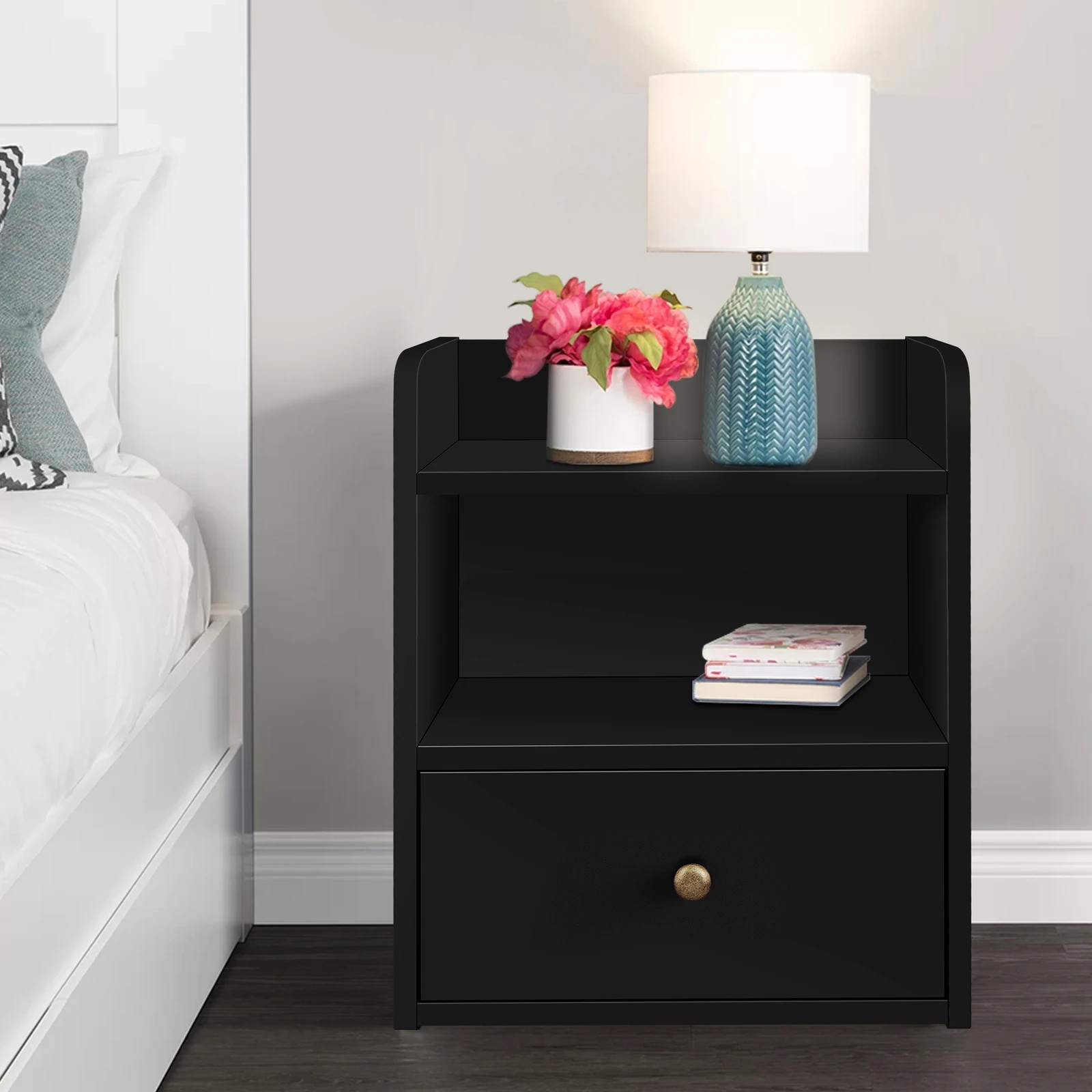 6 Alfordson Bedside Table Nightstand Storage Cabinet Side End Drawers - Black, 6 of 10