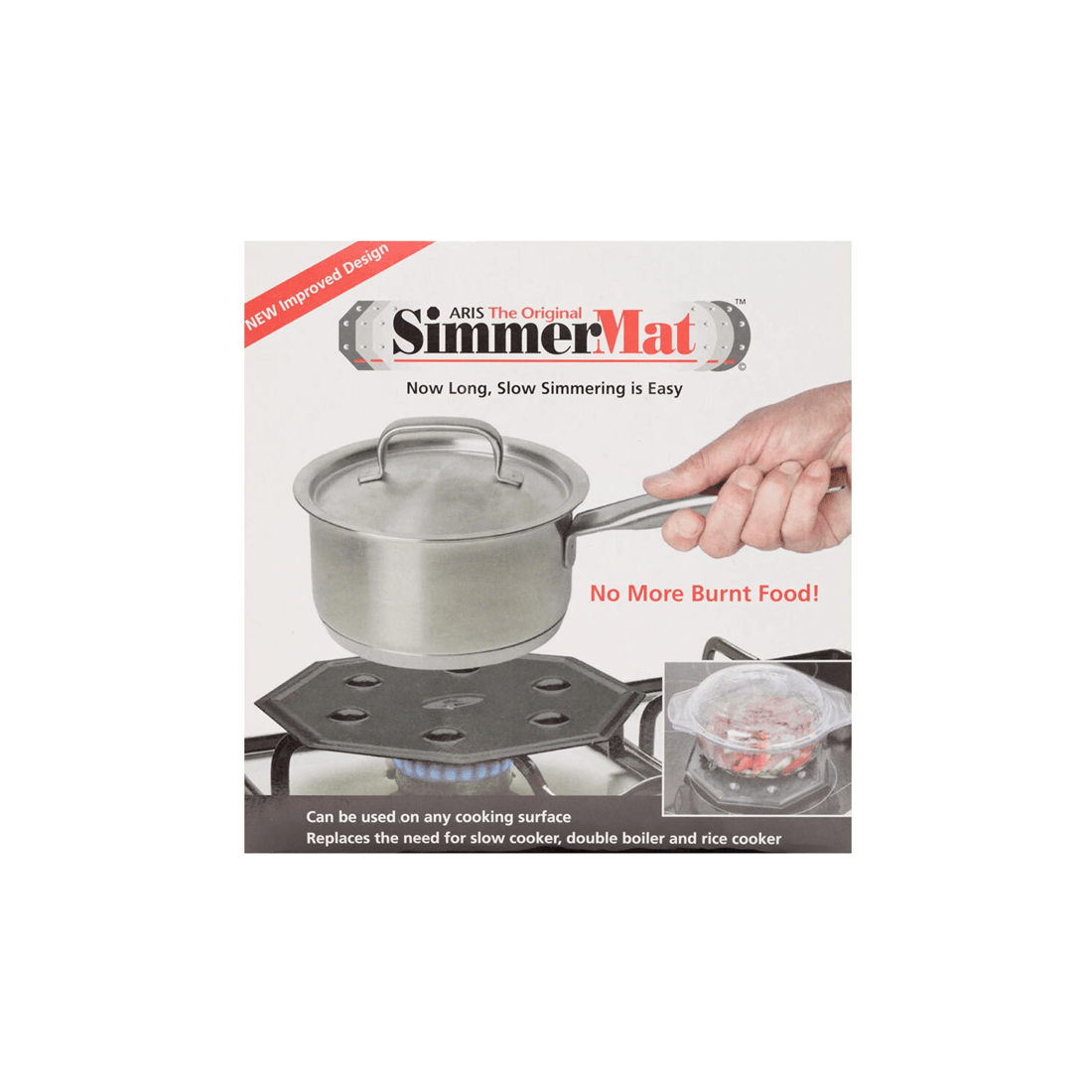 4 Aris The Original Simmermat Heat Diffuser Plate For Slow Cooking Dishwasher Safe
 - Black, 4 of 4