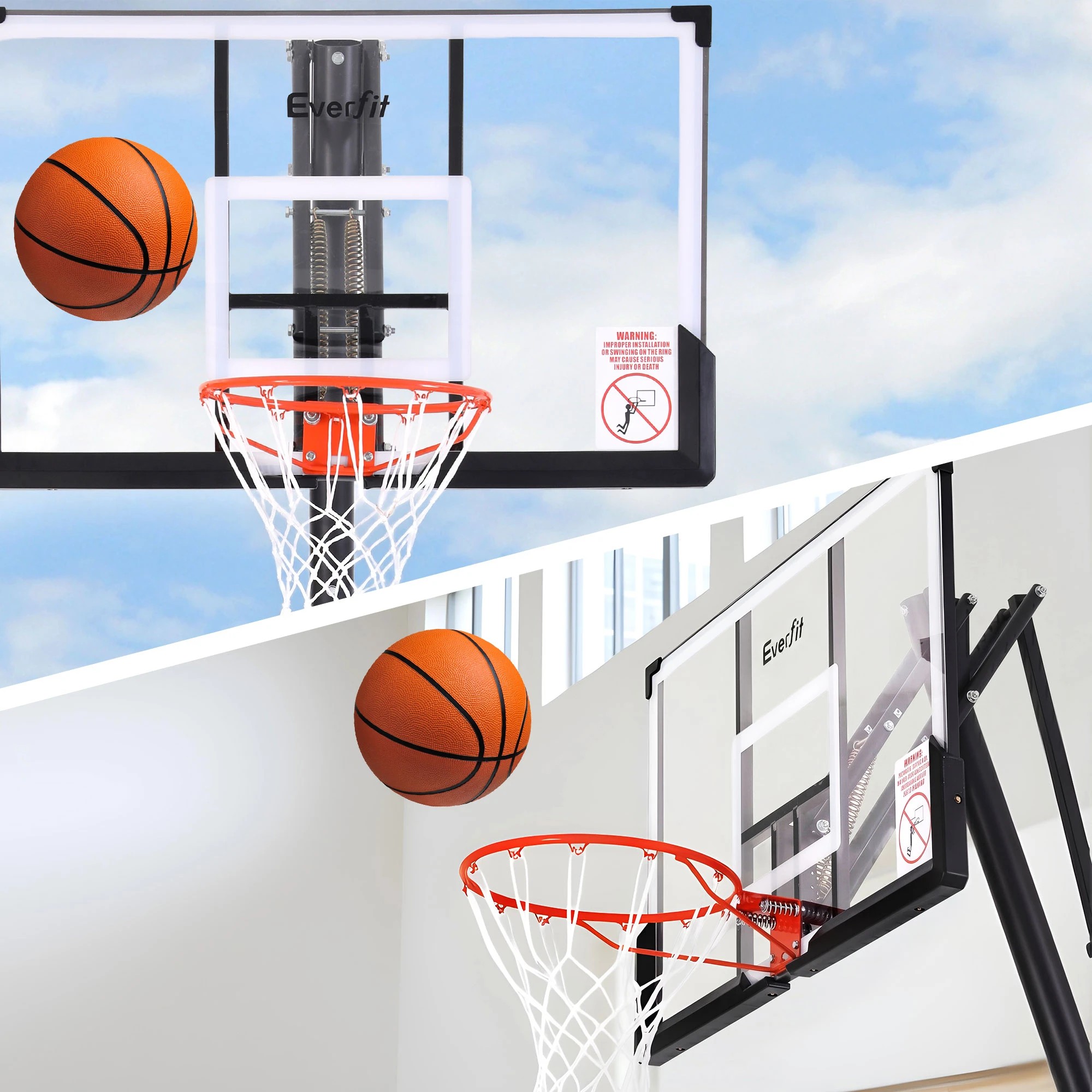 4 Everfit 3.05M Basketball Hoop Stand System Portable Height Adjustable Net Ring - Black, 4 of 8
