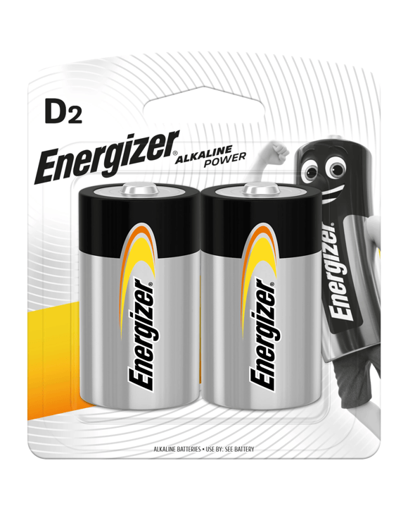 2 Pack Energizer Alkaline Power D Batteries