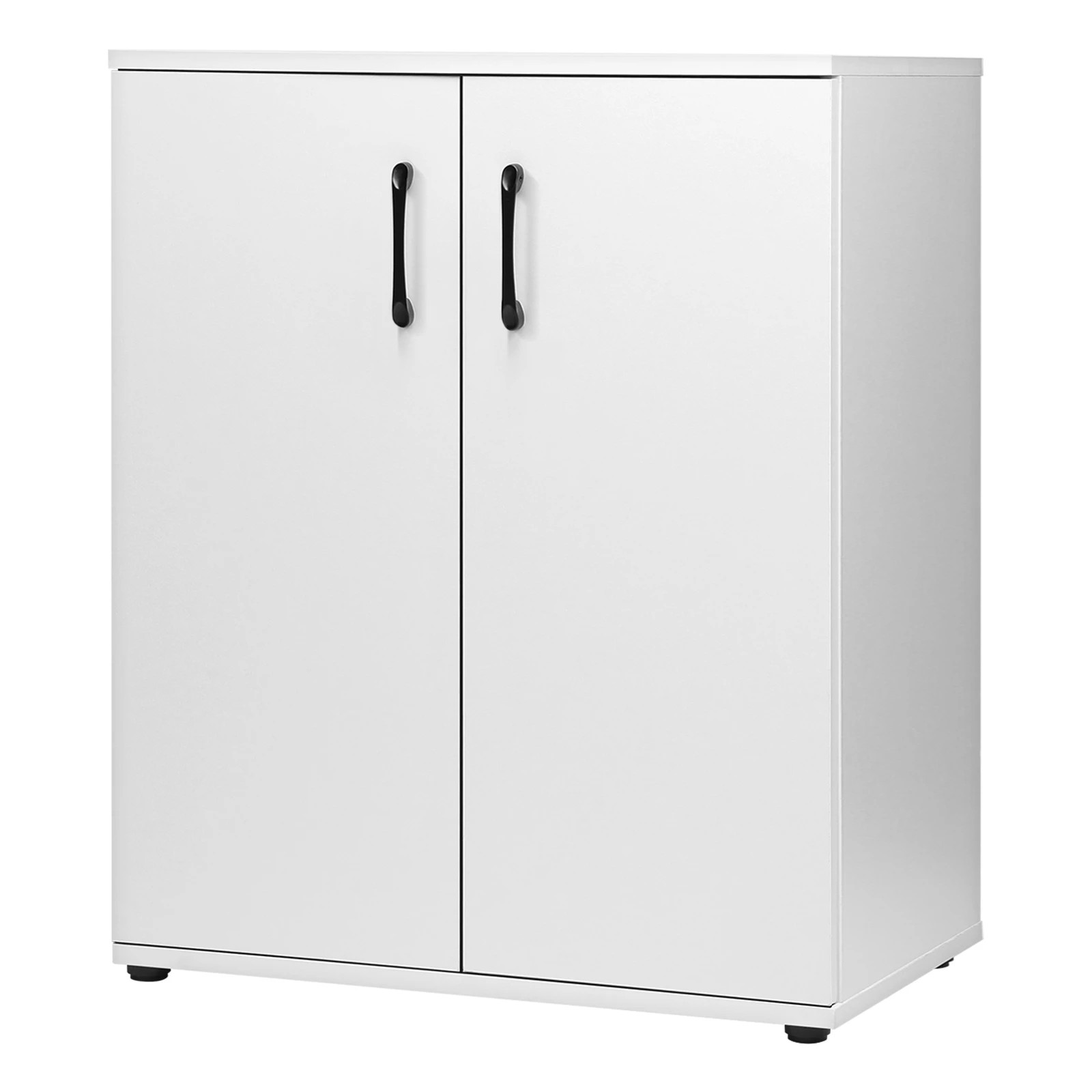 1 Oikiture Storage Cabinet Sideboard Freestanding Cupboard Organiser
 - White, 1 of 6