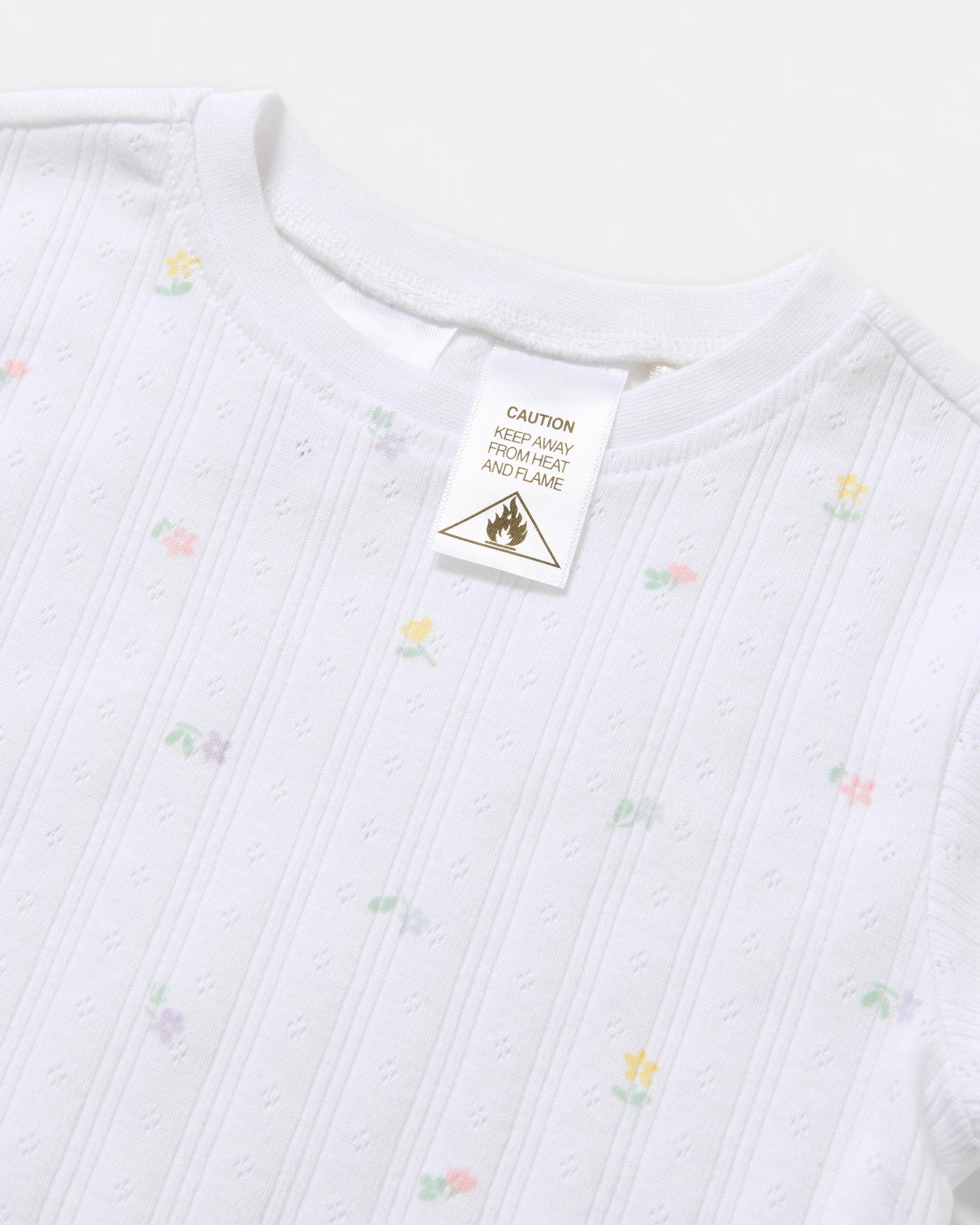 3 Short Sleeve Pyjama Set Crm Flrl, 3 of 5