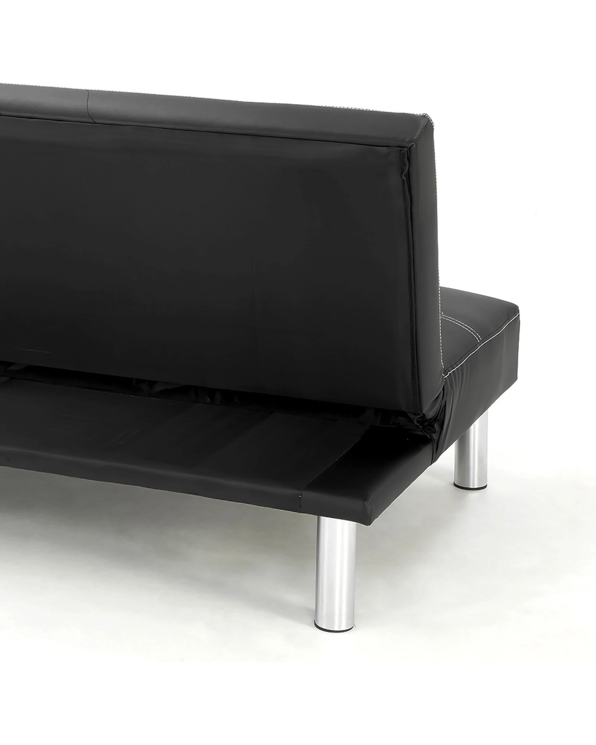 4 Sarantino 3 Seater Faux Leather Sofa Bed Couch - Black, 4 of 6