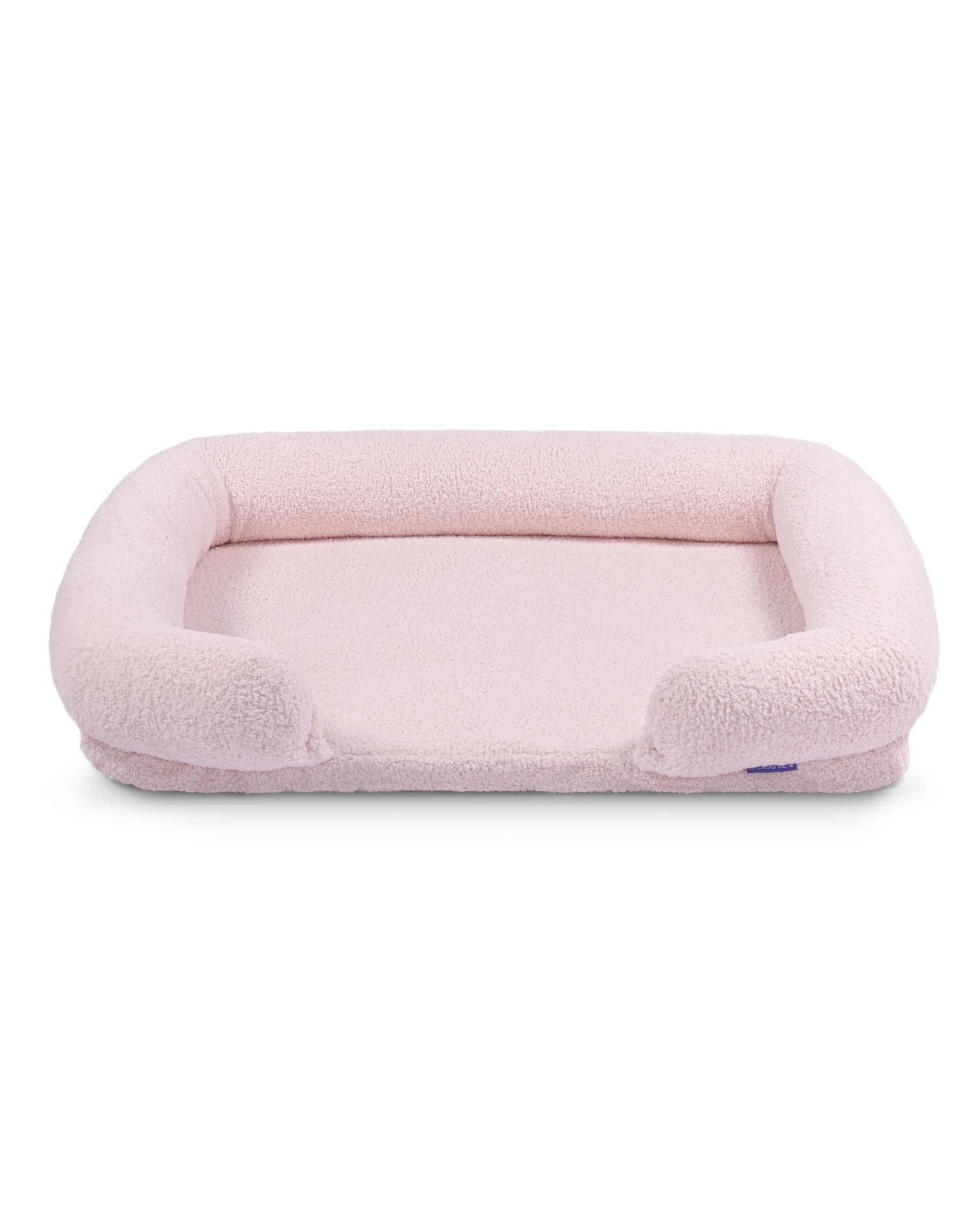 1 Charlie's Teddy Fleece Orthopedic Memory Foam Sofa Dog Bed with Bolster Large - Pink, 1 of 6