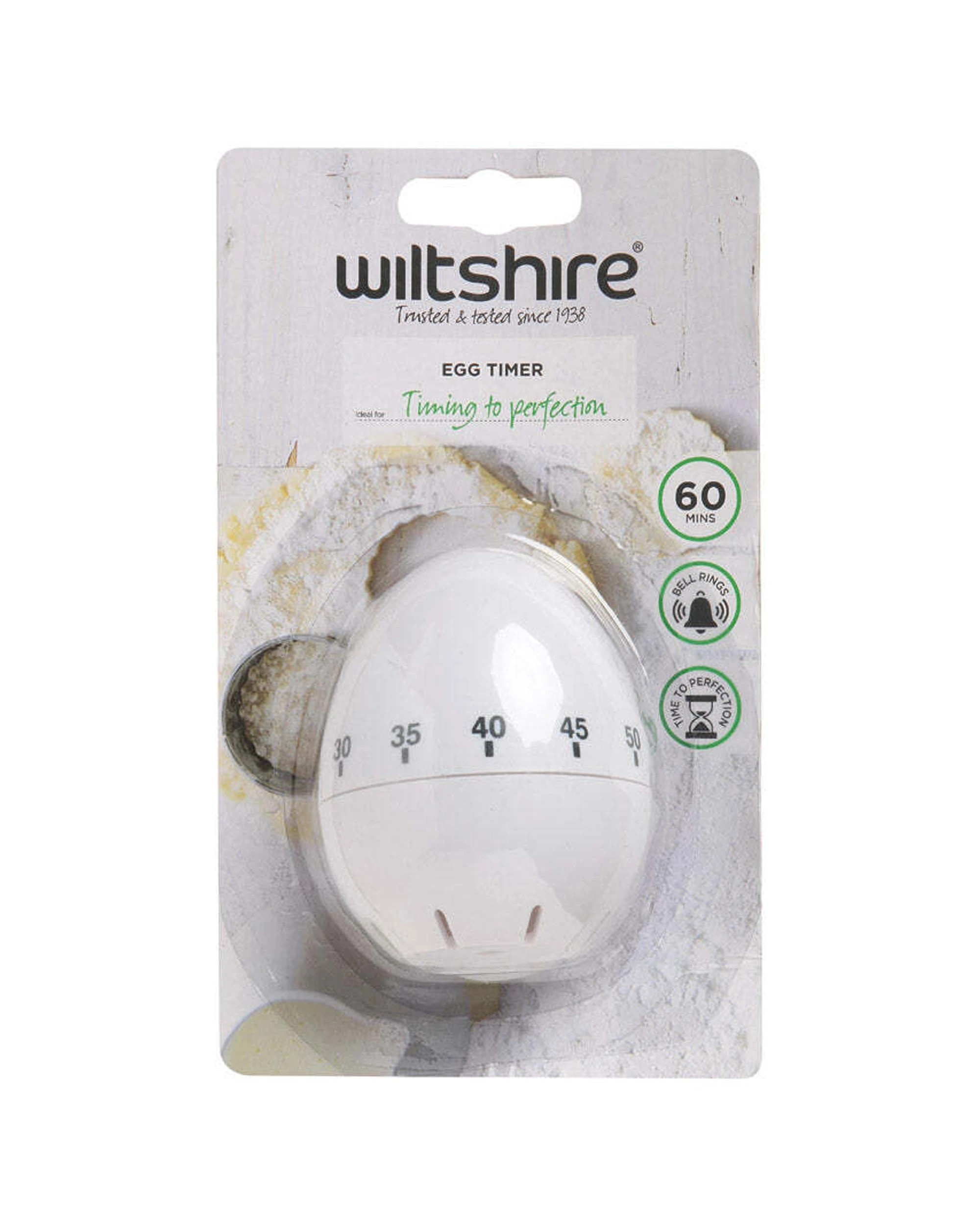 2 Wiltshire Manual Countdown Egg Timer With Ringing Bell - White, 2 of 2