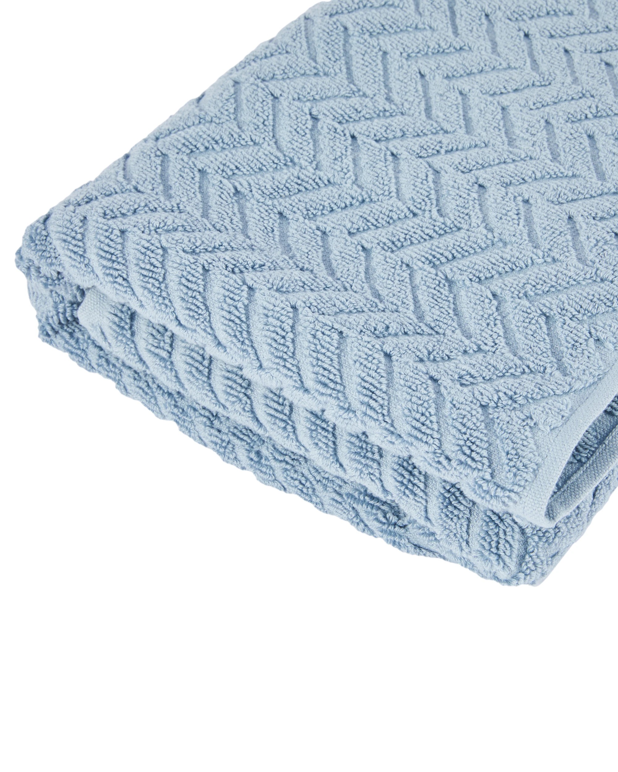 4 Chevron Cotton Bath Towel - Blue, 4 of 5