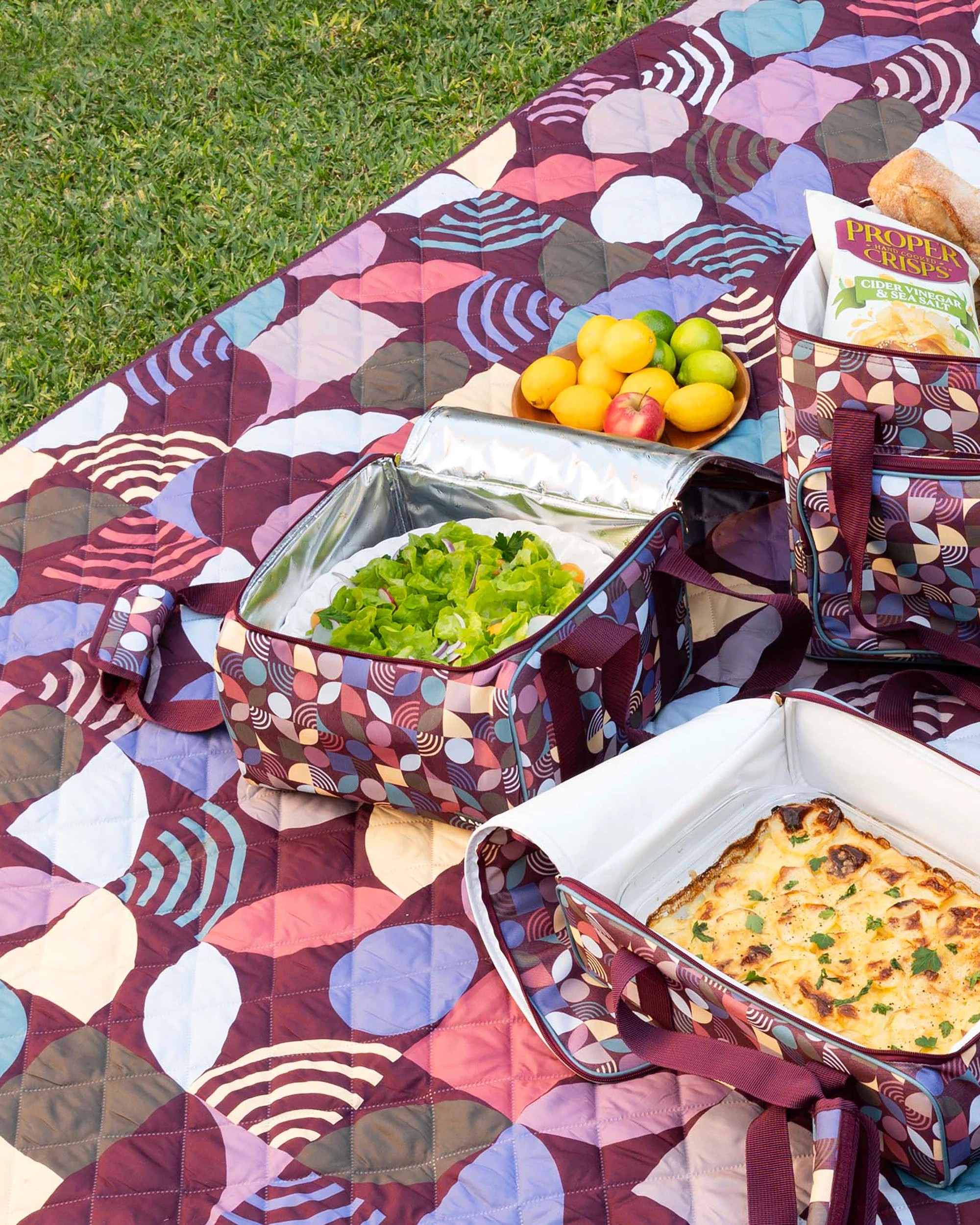 Bambury Aruna Insulated Square Food Carrier Cooler Bag - Multi - Kmart