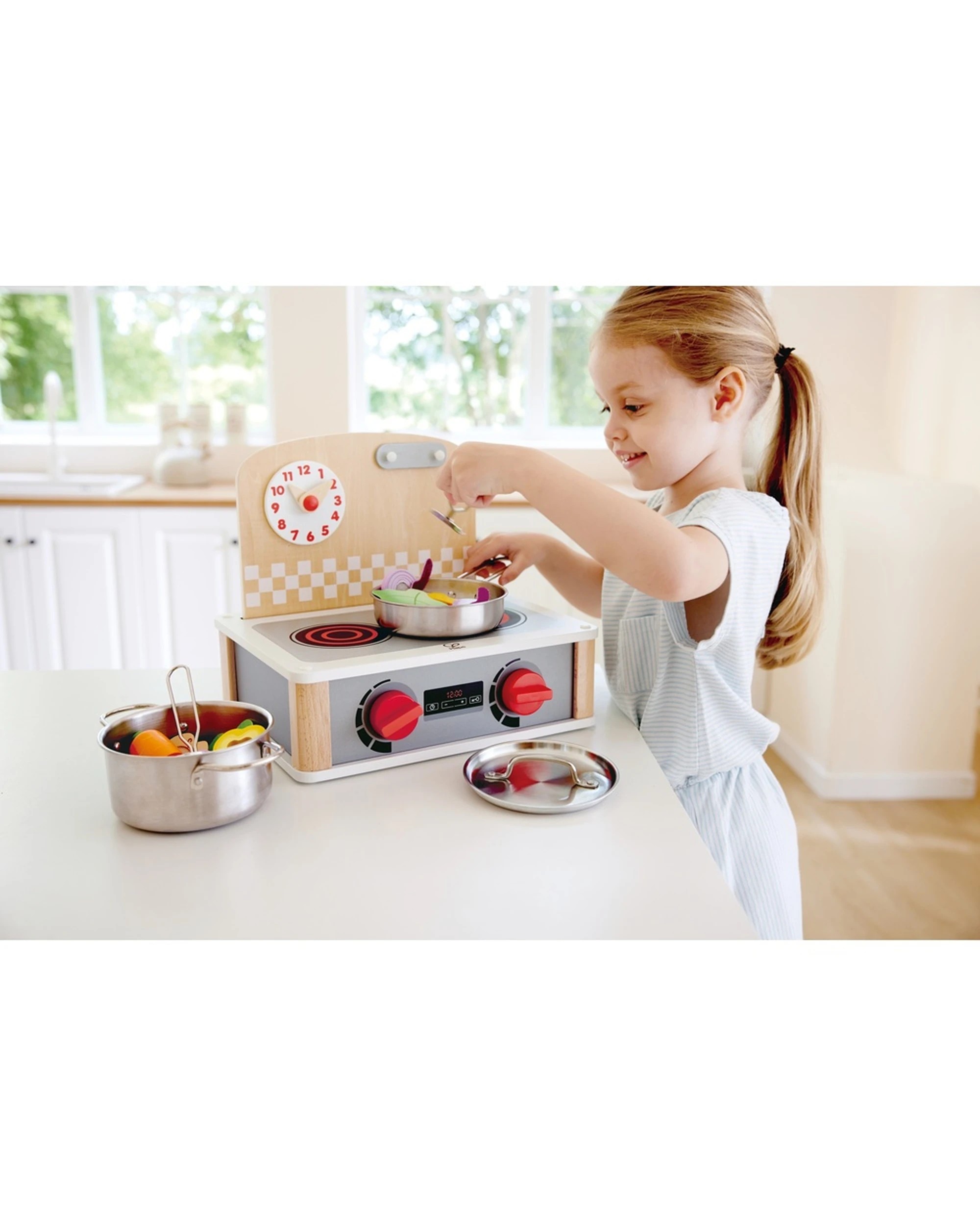 5 Hape 2-in-1 Kitchen & Grill Set With Metal Accessories Kids - Multi, 5 of 5