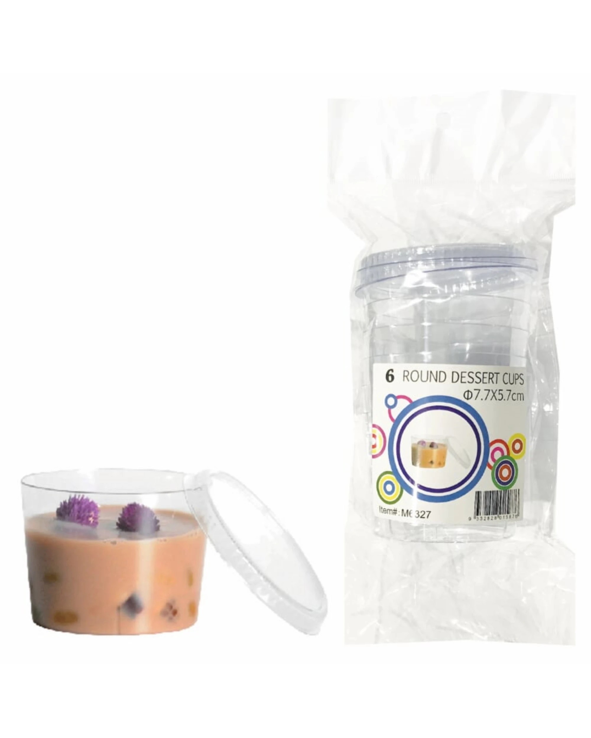 1 Fun Time Small Plastic Round Dessert Cups with Lids 220ml Pack of 6, 1 of 1