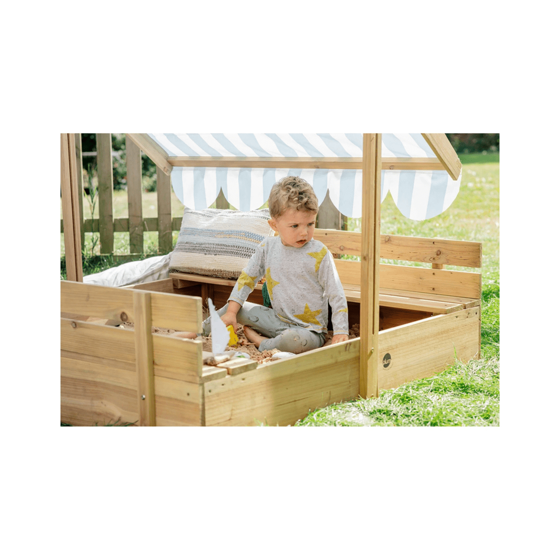3 Plum Play Au Sandpit With Canopy Wooden Sandbox Playset Large With Benches
 - Multi, 3 of 5