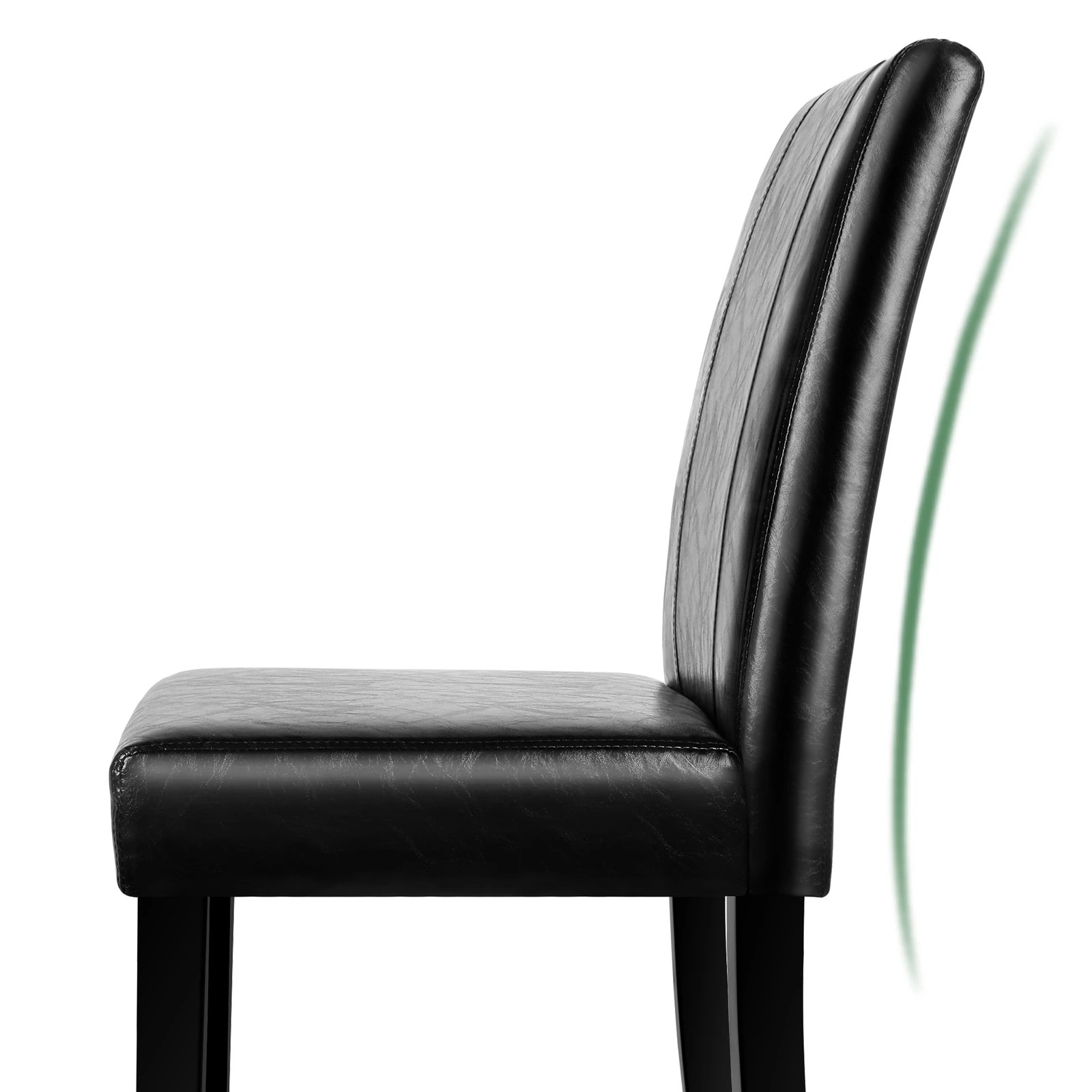 7 Alfordson 2x Dining Chairs Cafe Kitchen High-Back Chair Glossy PU Leather - Black, 7 of 10