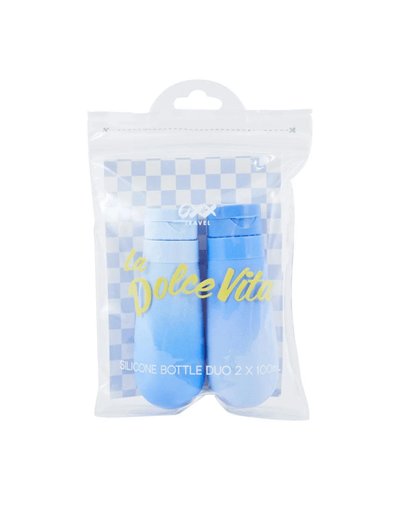 OXX Travel La Dolce Vita Silicone Bottle Duo - Blue