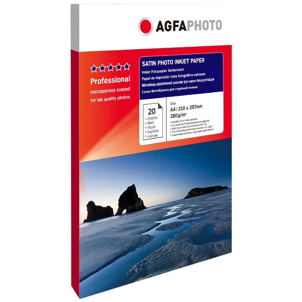 1 AGFA A4 Satin Photo Paper Inkjet 260gsm 20 Pack, 1 of 1