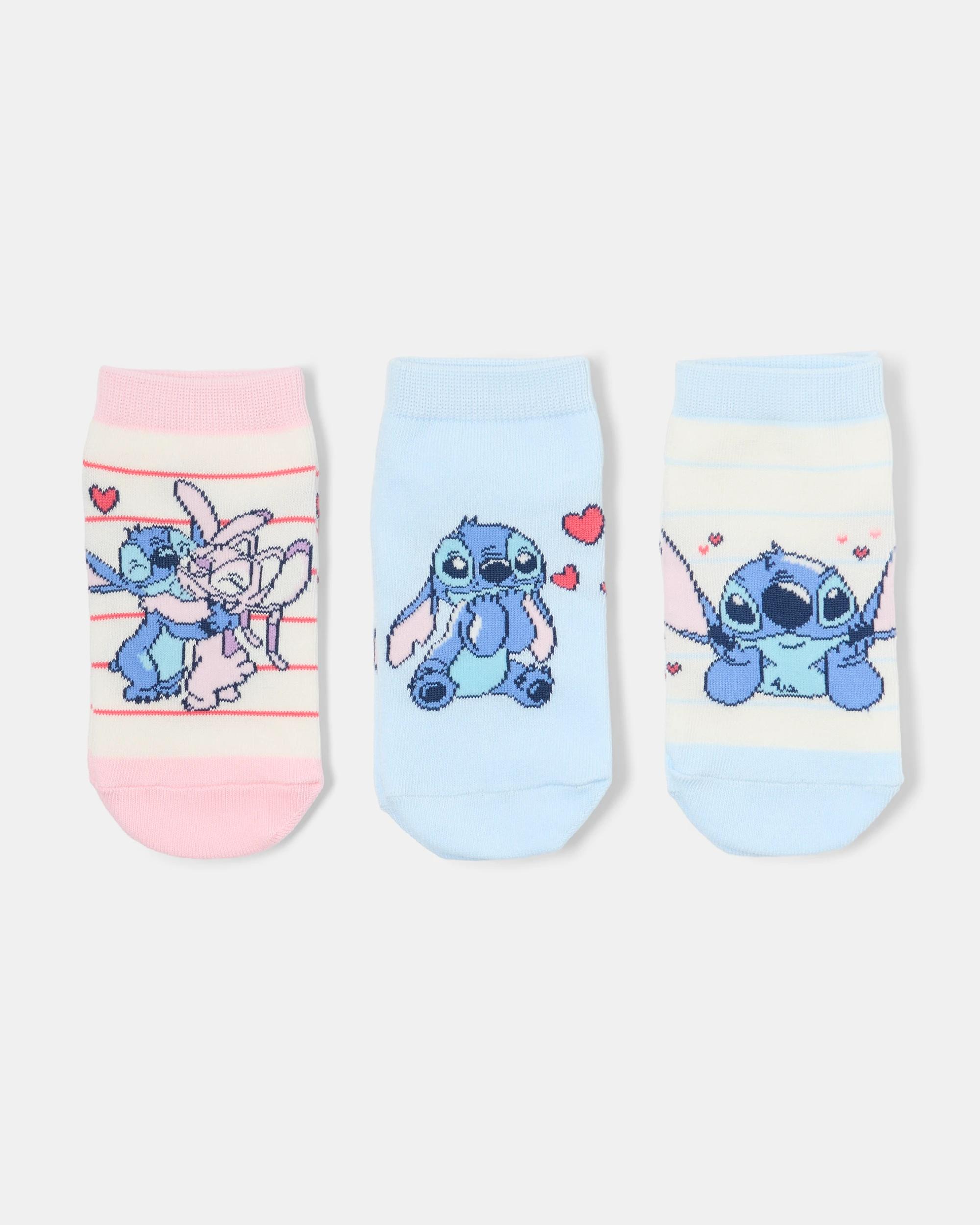 1 3 Pack Frozen License Crew Socks Stitch, 1 of 3